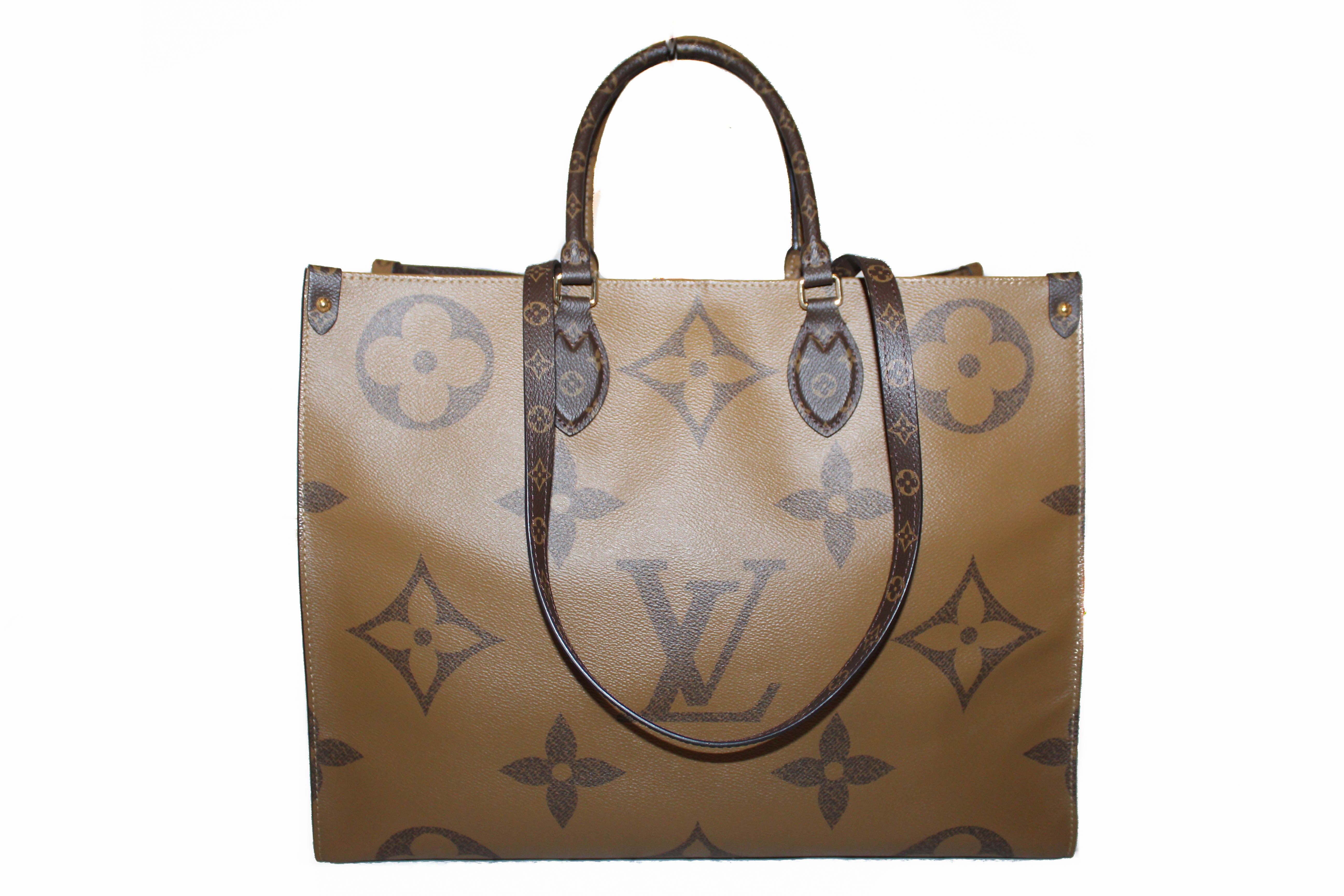 Authentic New Louis Vuitton Onthego GM Brown Monogram Giant Coated Canvas Tote