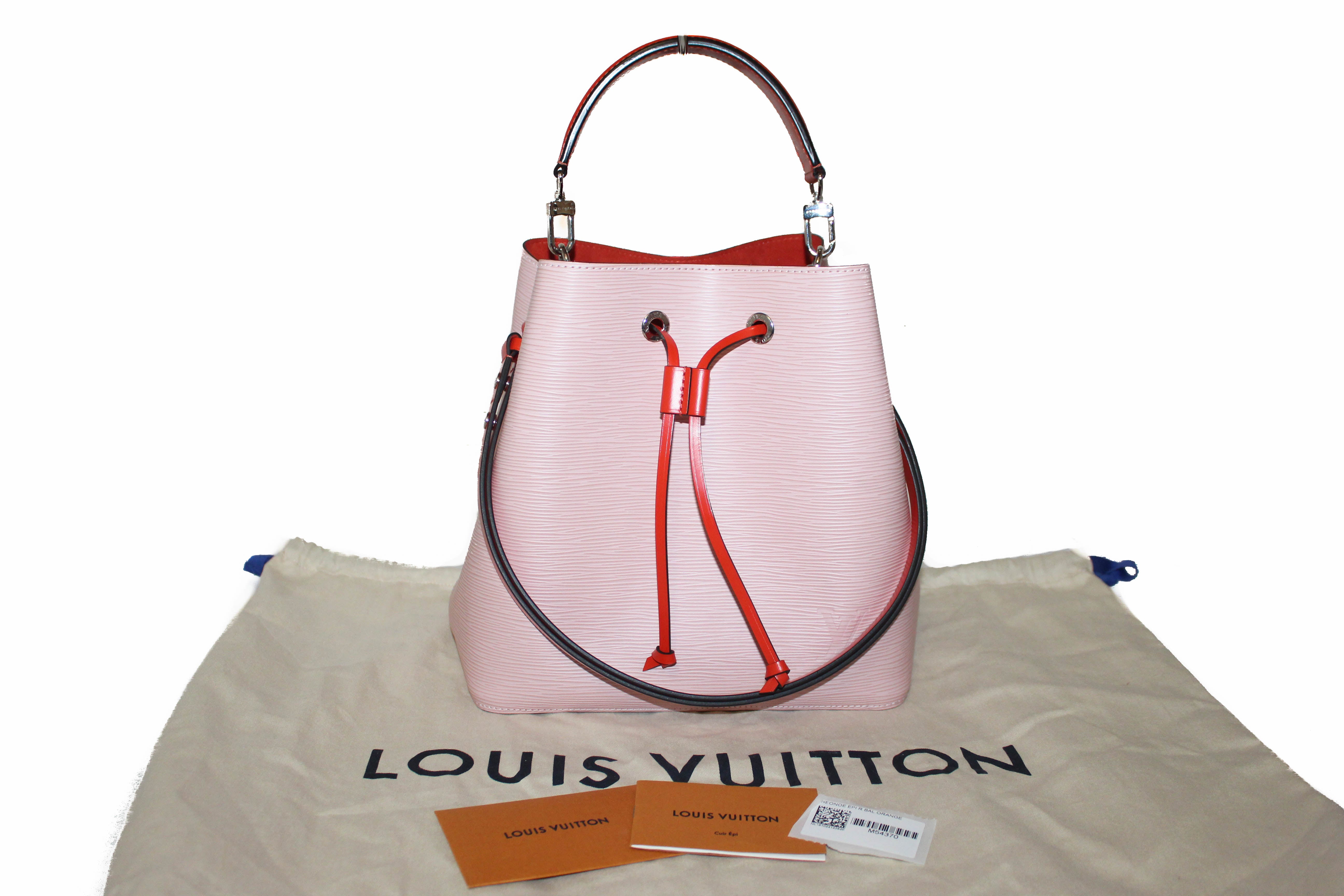 Authentic Louis Vuitton Rose Ballerine Epi Leather NeoNoe MM Hand