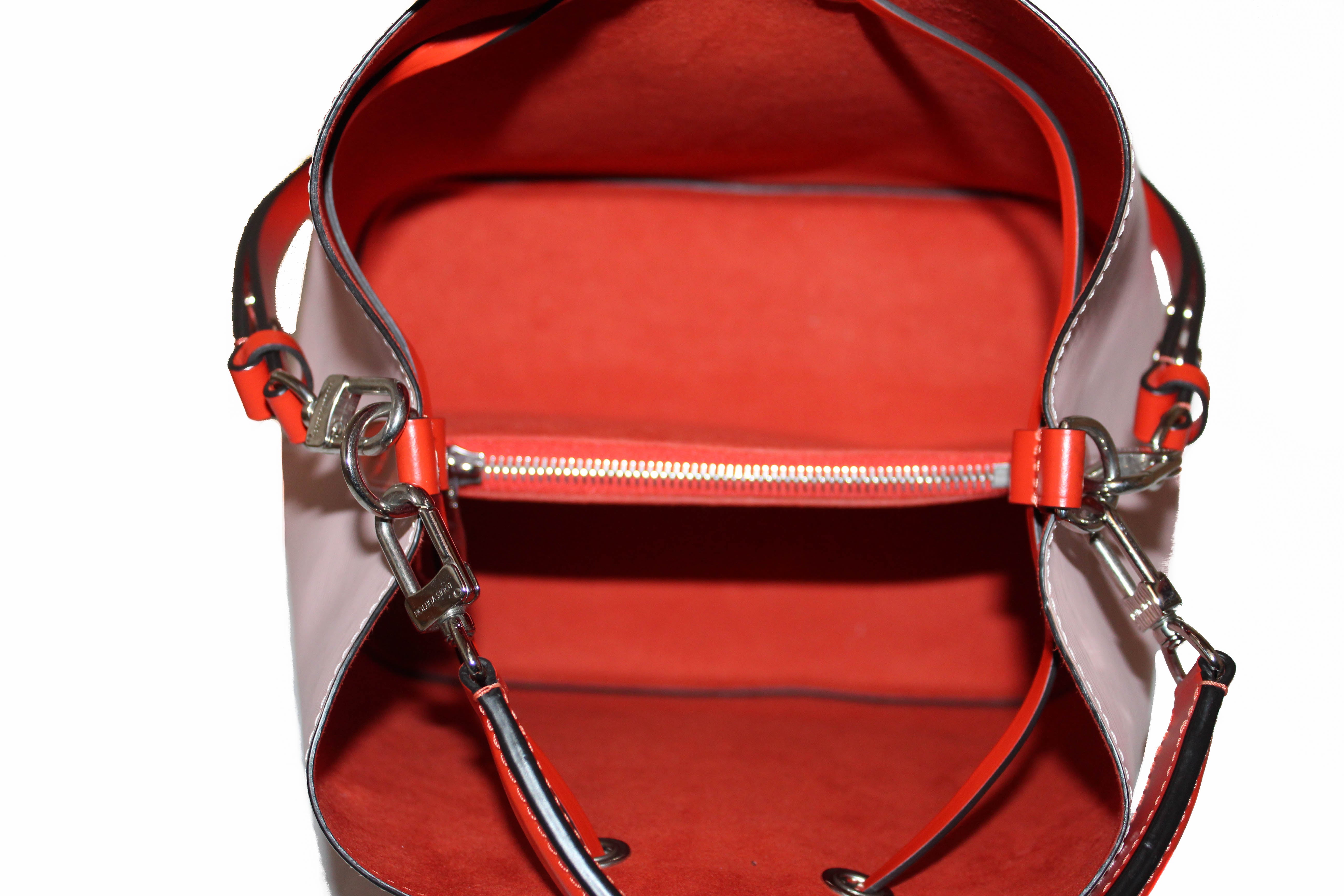 Auth LOUIS VUITTON Epi Neo Noe MM Pink Orange Bucket Shoulder Bag