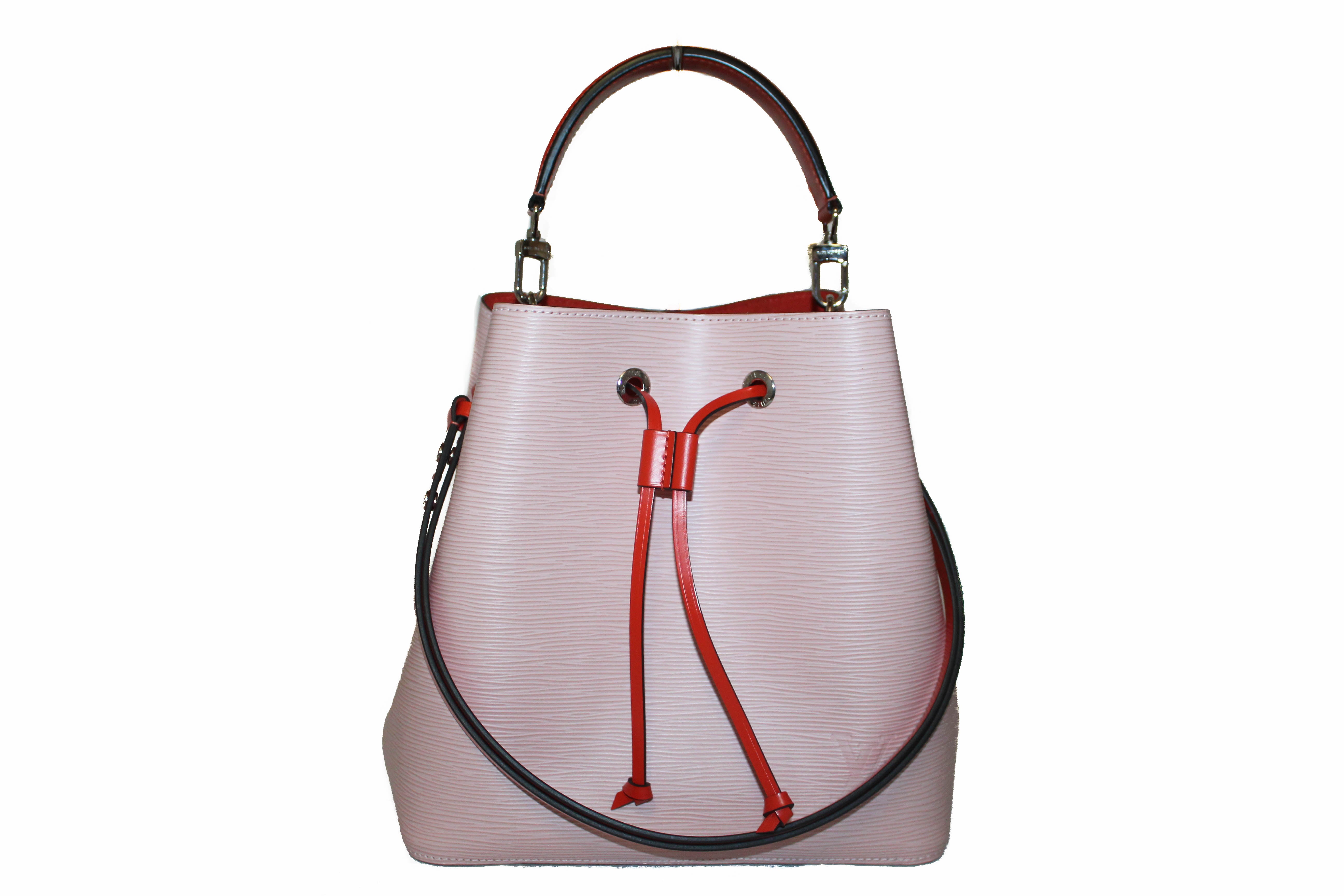 Authentic Louis Vuitton Rose Ballerine Epi Leather NeoNoe MM  Hand/Shoulder/Crossbody Bag