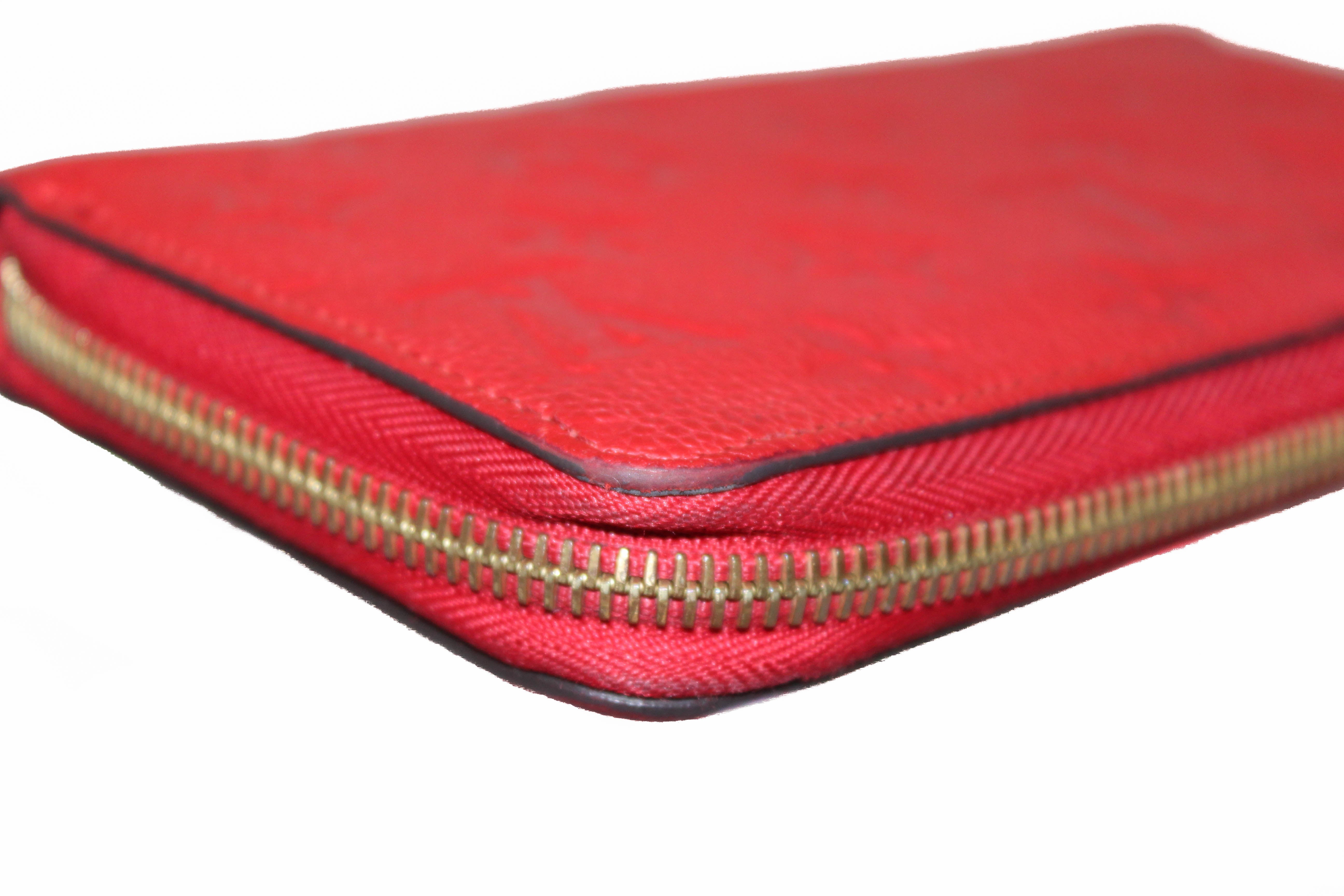 Authentic Louis Vuitton Red Empreinte Leather Zippy Wallet