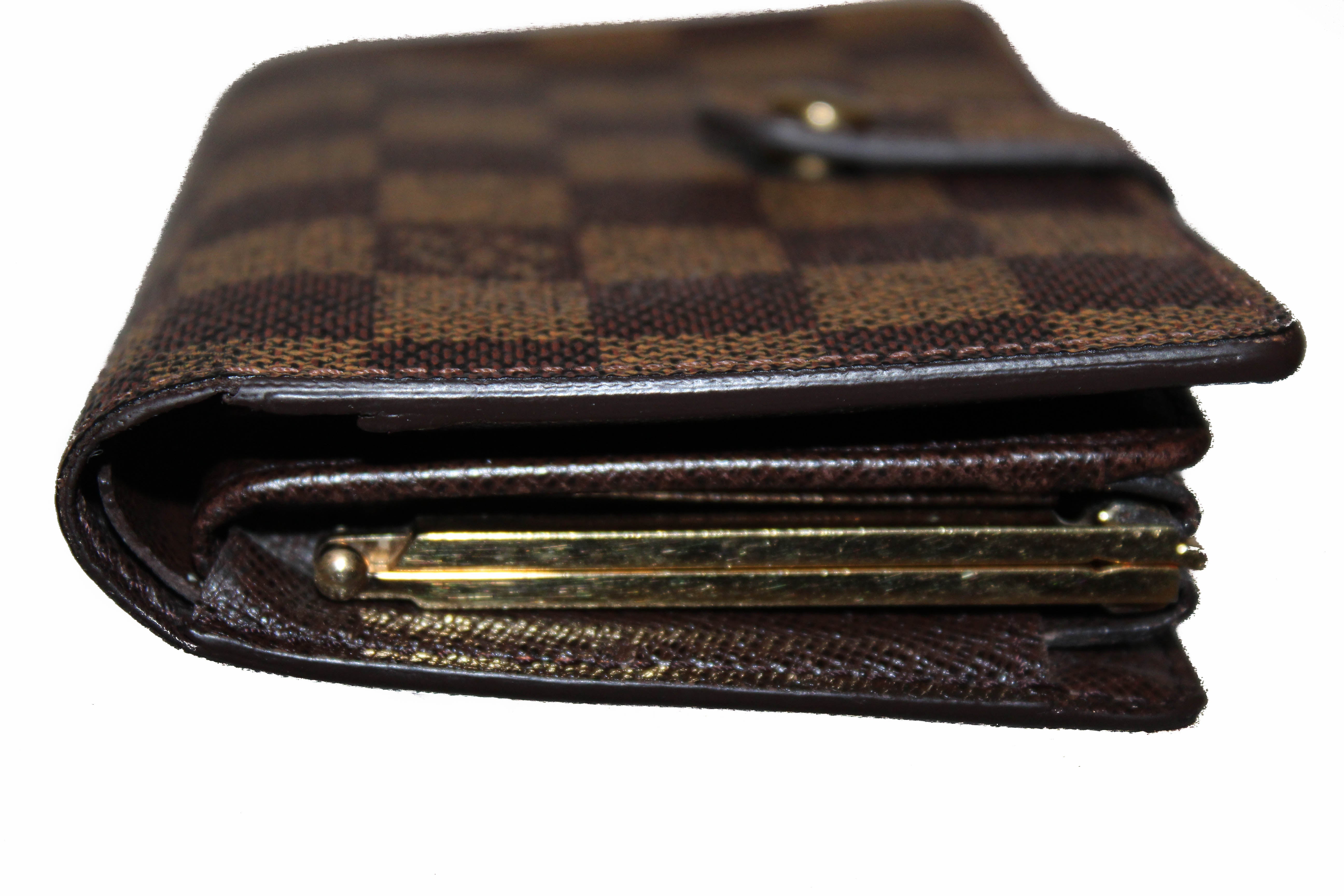 Authentic Louis Vuitton Damier Ebene Kisslock Wallet for Sale in