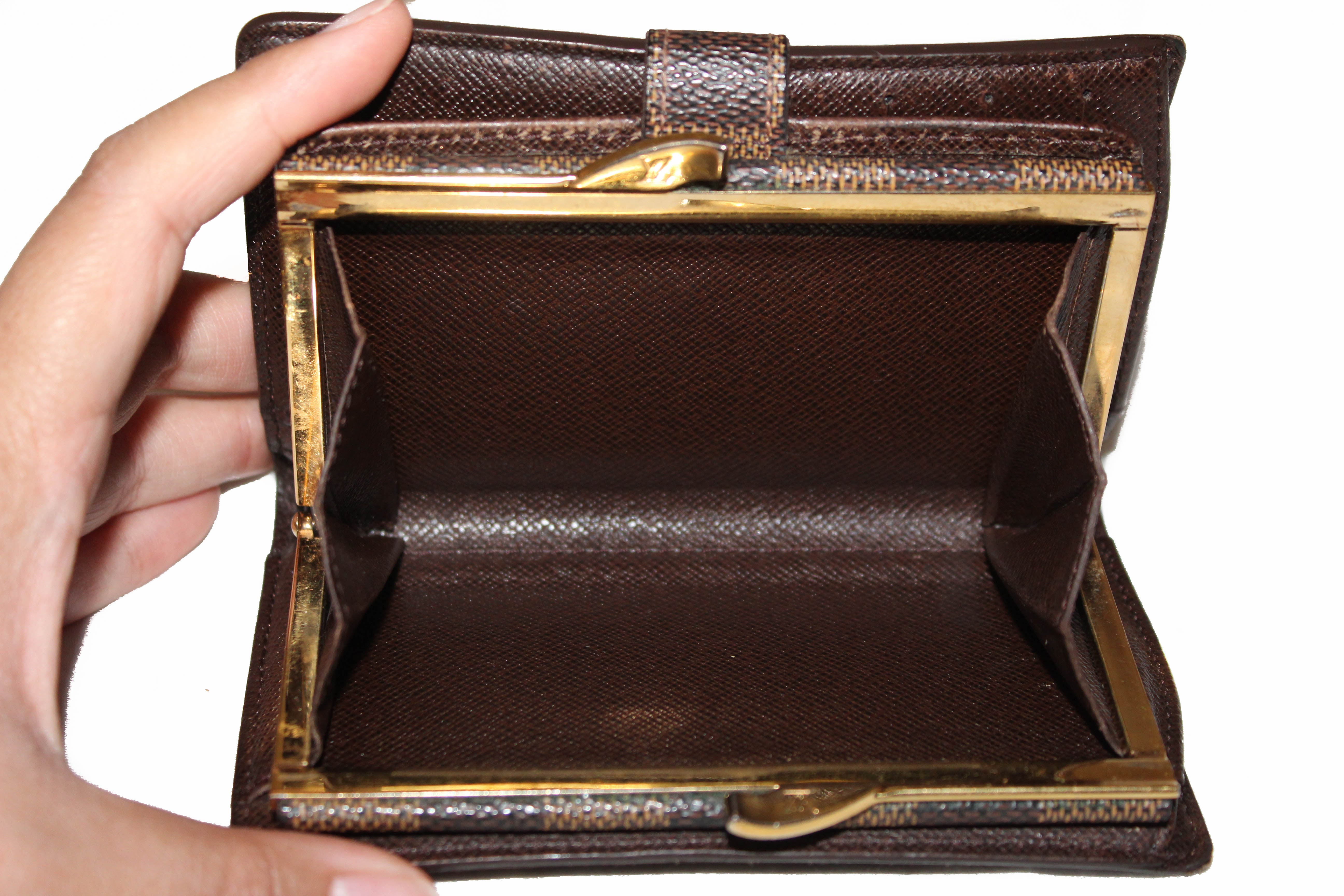 Authentic Louis Vuitton Damier Ebene French Purse Wallet