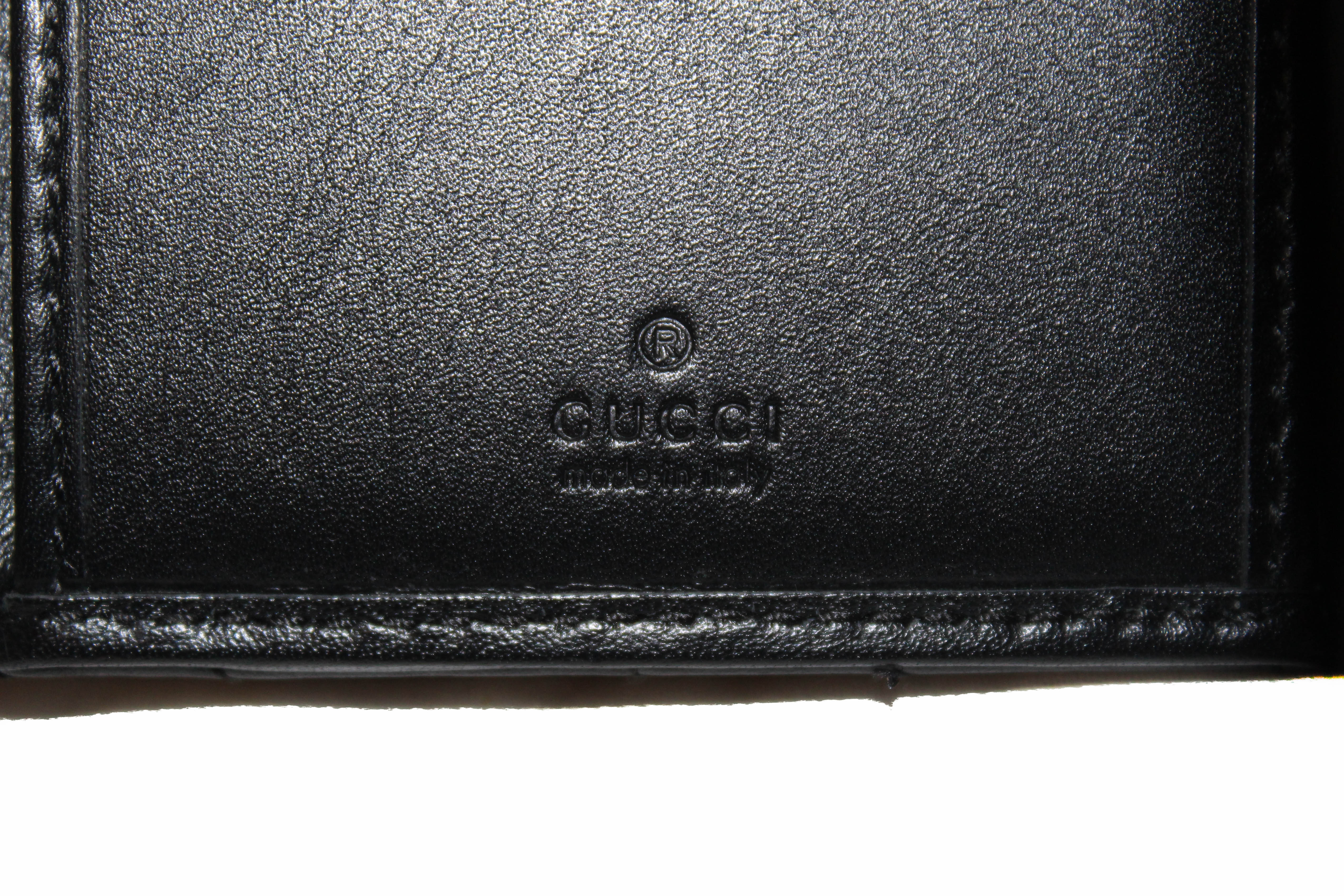 Authentic Gucci Black Marmont Chevron Leather Wallet