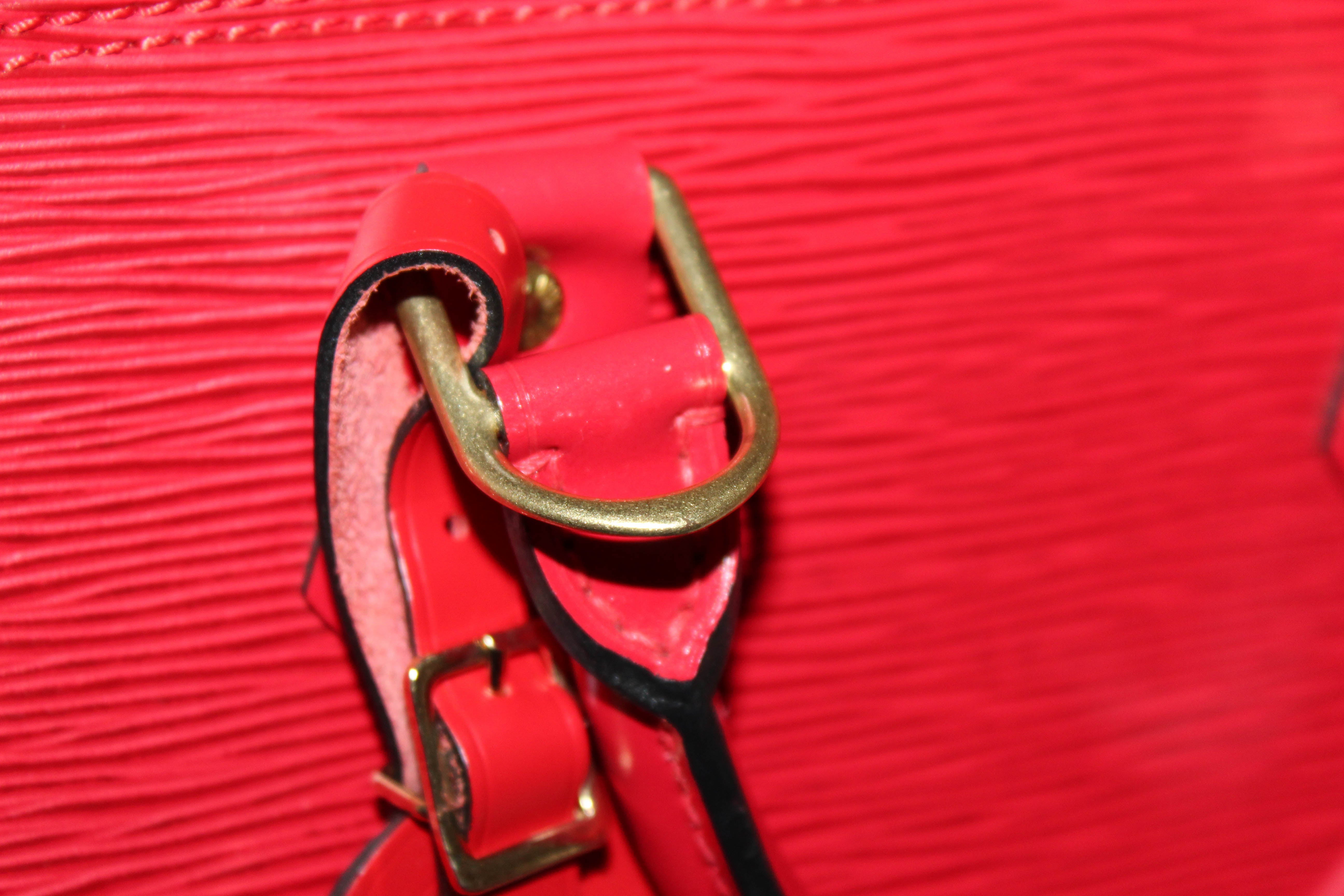 Authentic Louis Vuitton Red Epi Leather Alma PM Hand Bag