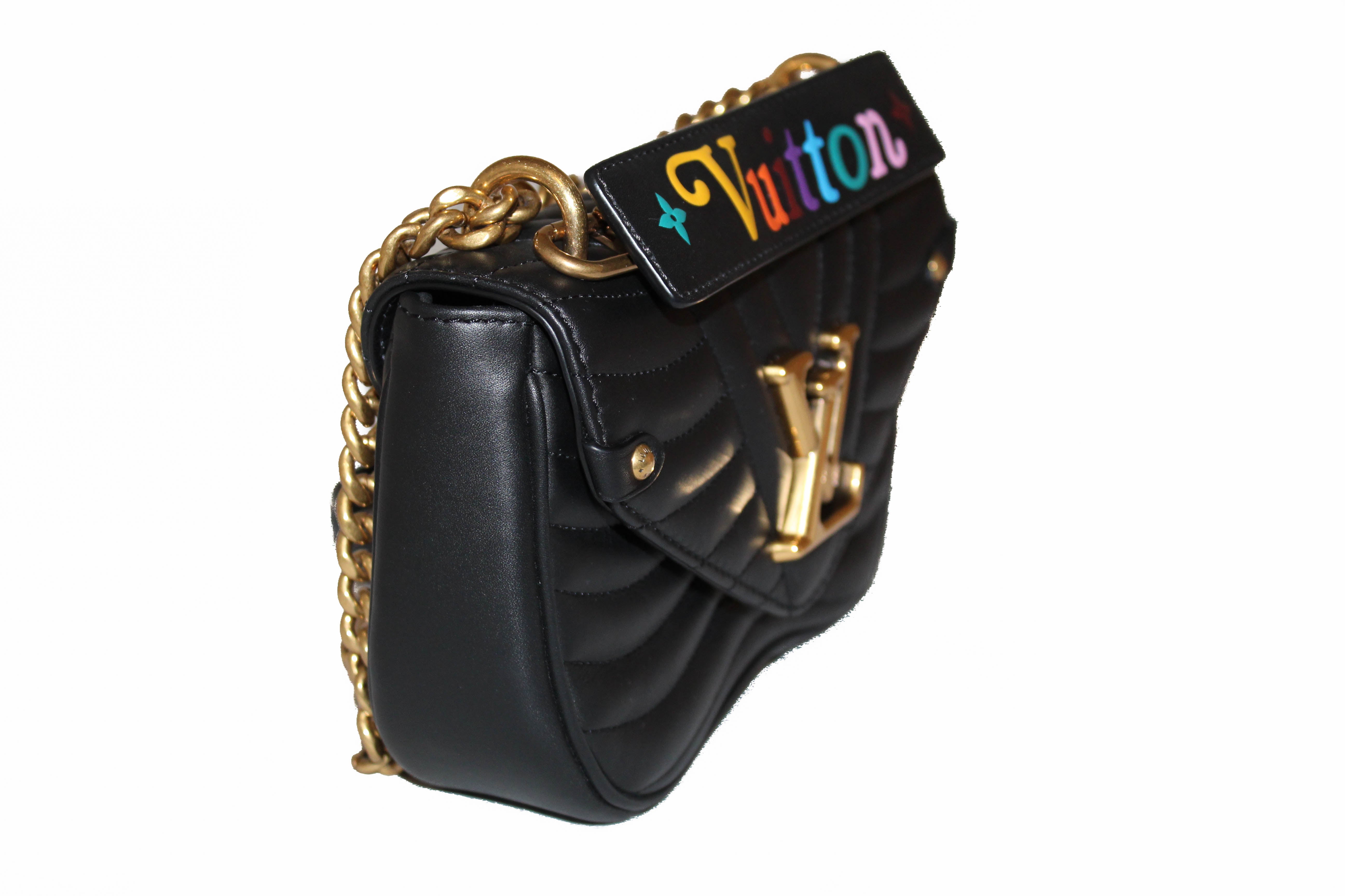 lv black purse with chain