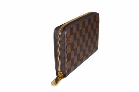 Authentic Louis Vuitton Damier Ebene Zippy Wallet