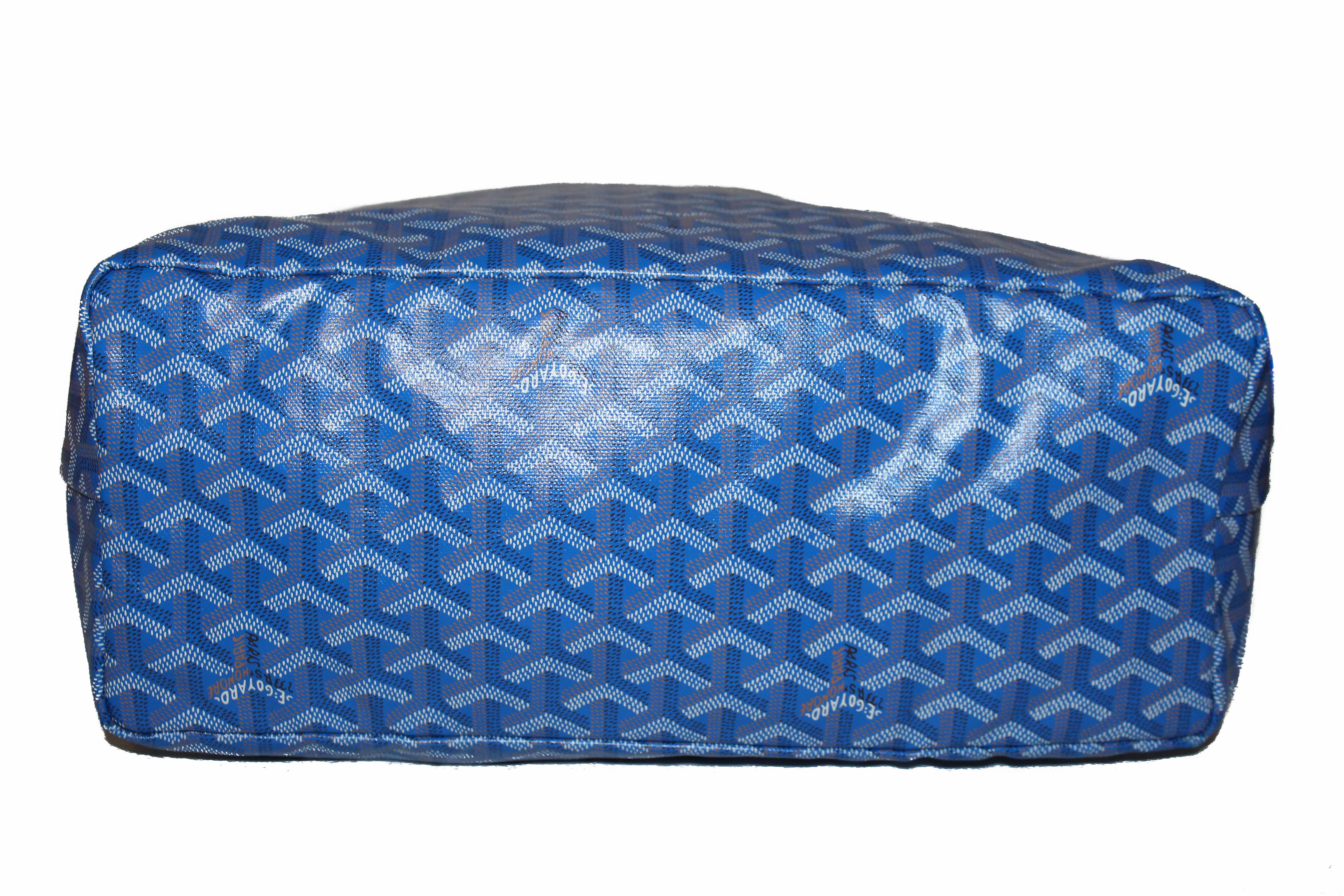 Goyard Blue Goyardine Canvas And Chevroches Calfskin Saint Louis PM  Available For Immediate Sale At Sotheby's