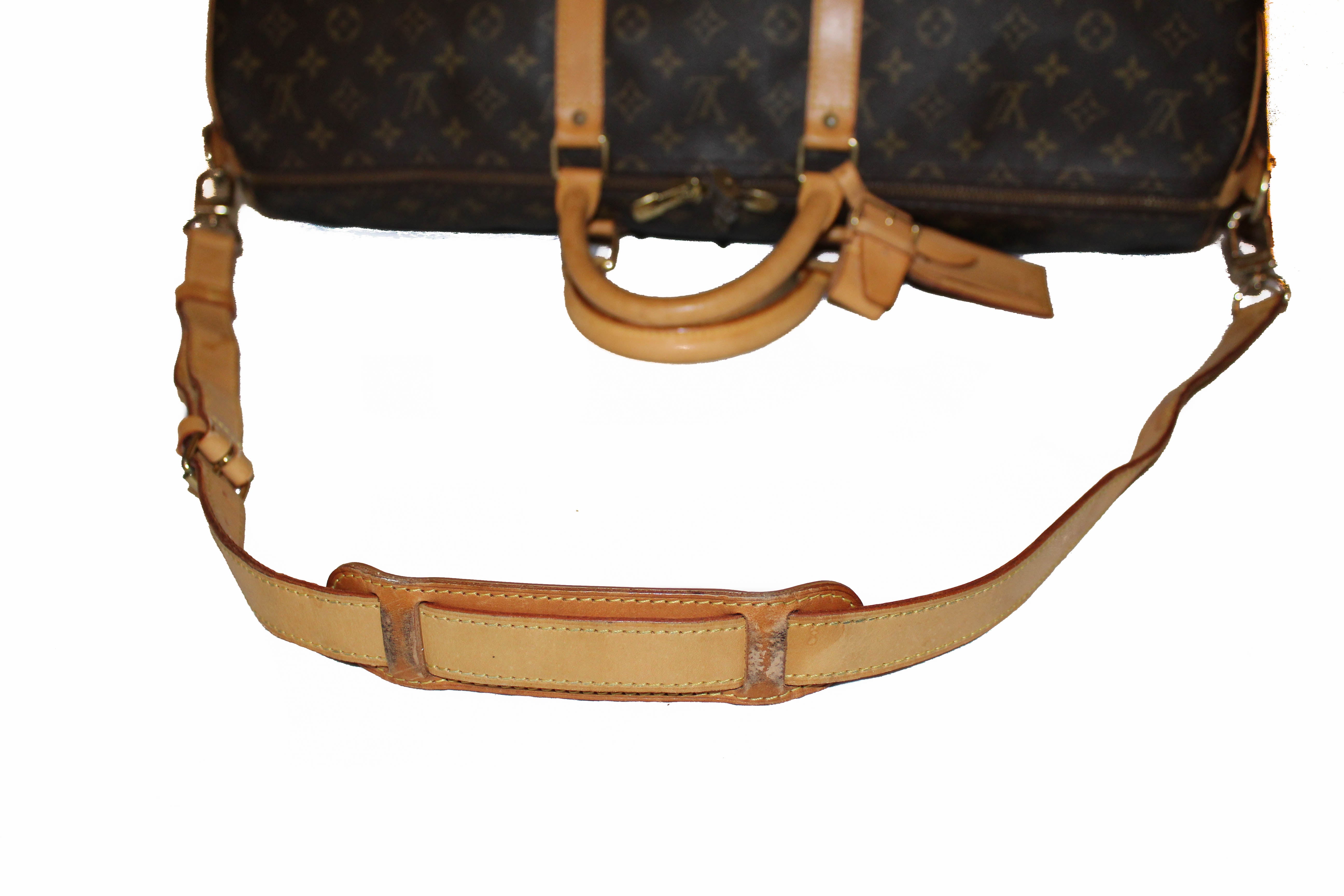 Authentic Louis Vuitton Classic Monogram Keepall 55 Travel Bag