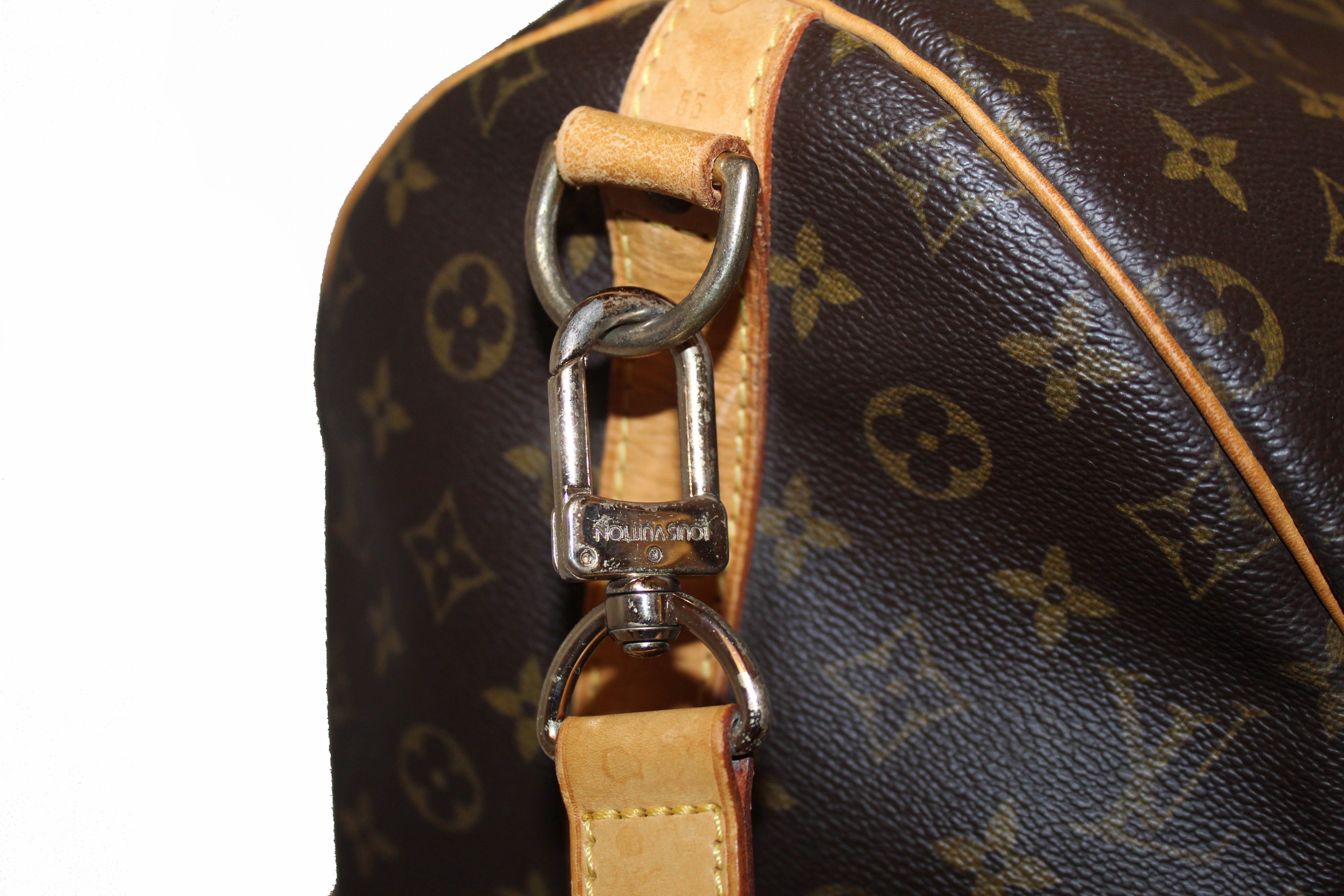 Authentic Louis Vuitton Classic Monogram Keepall 55 Travel Bag