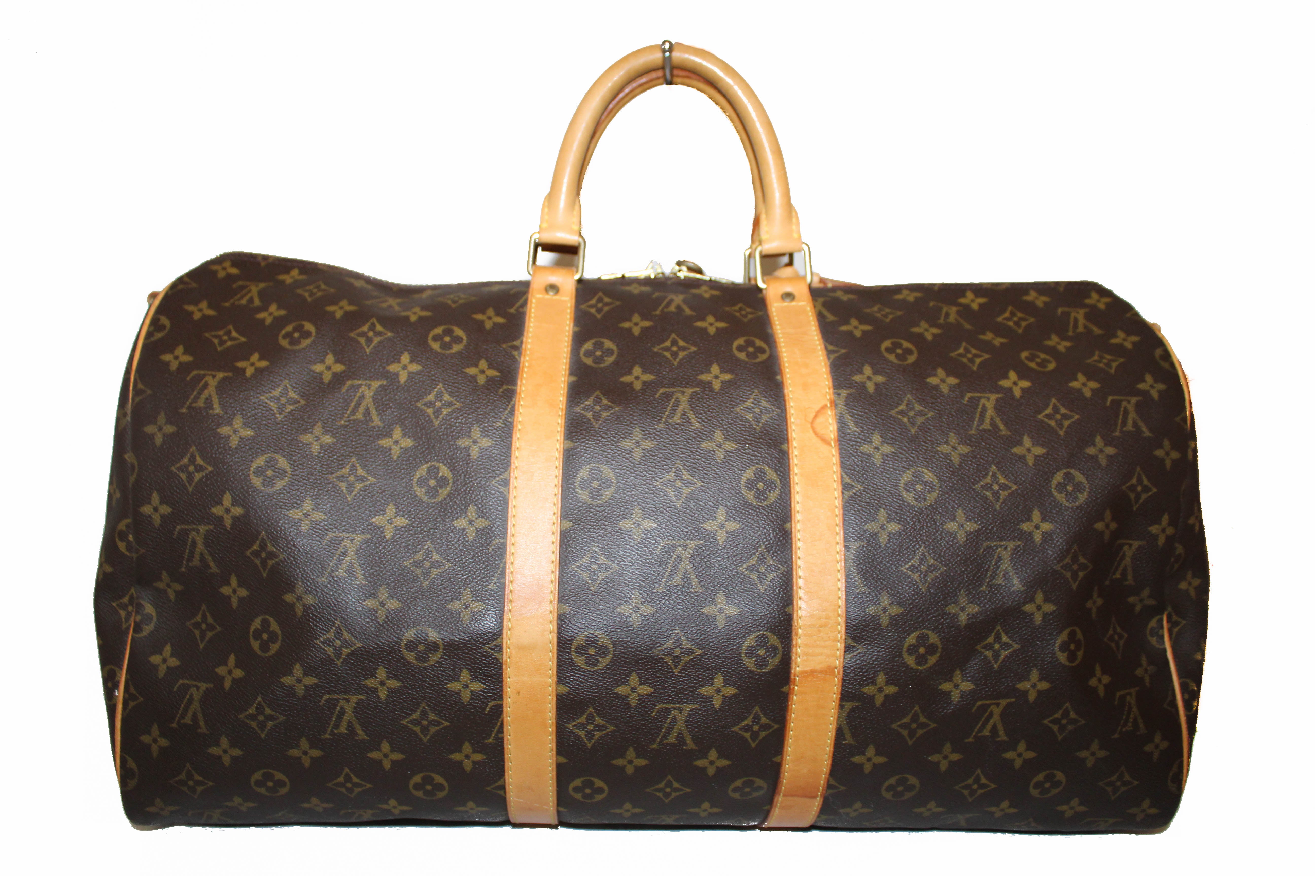 Authentic Louis Vuitton Classic Monogram Keepall 55 Travel Bag