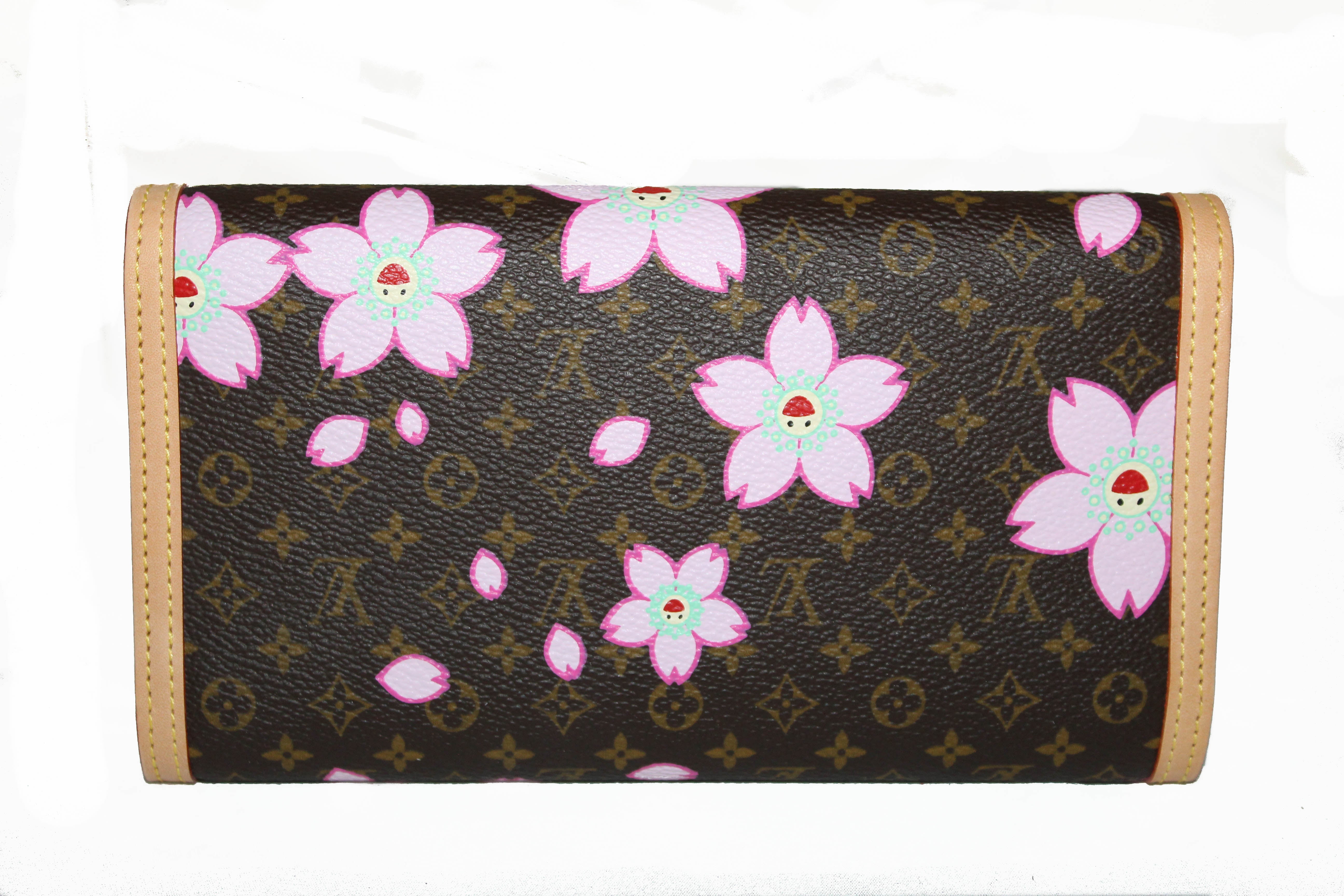 Authentic New Louis Vuitton Pink Cherry Blossom Tri-Fold PTI Wallet