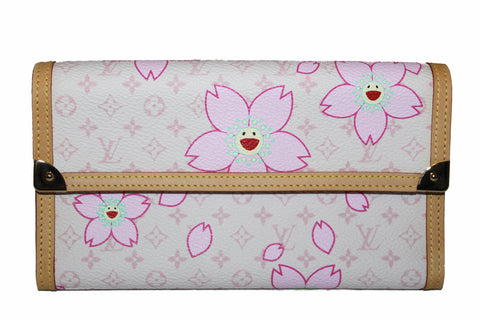 Authentic New Louis Vuitton Pink Cherry Blossom Tri-Fold PTI Wallet