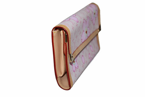 Authentic New Louis Vuitton Pink Cherry Blossom Tri-Fold PTI Wallet