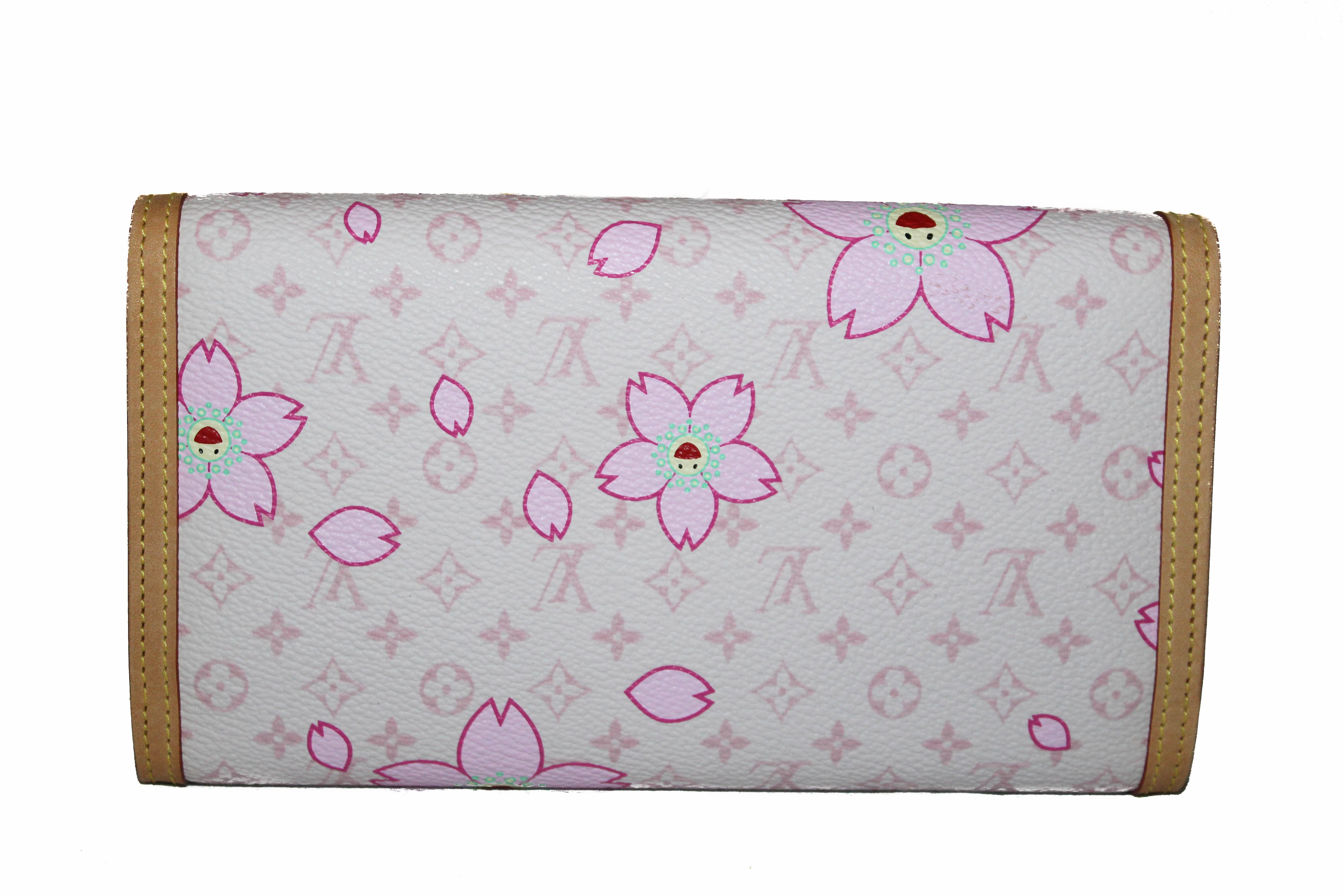 LOUIS VUITTON Monogram Cherry Blossom Porte Tresor International Wallet  Pink 639799