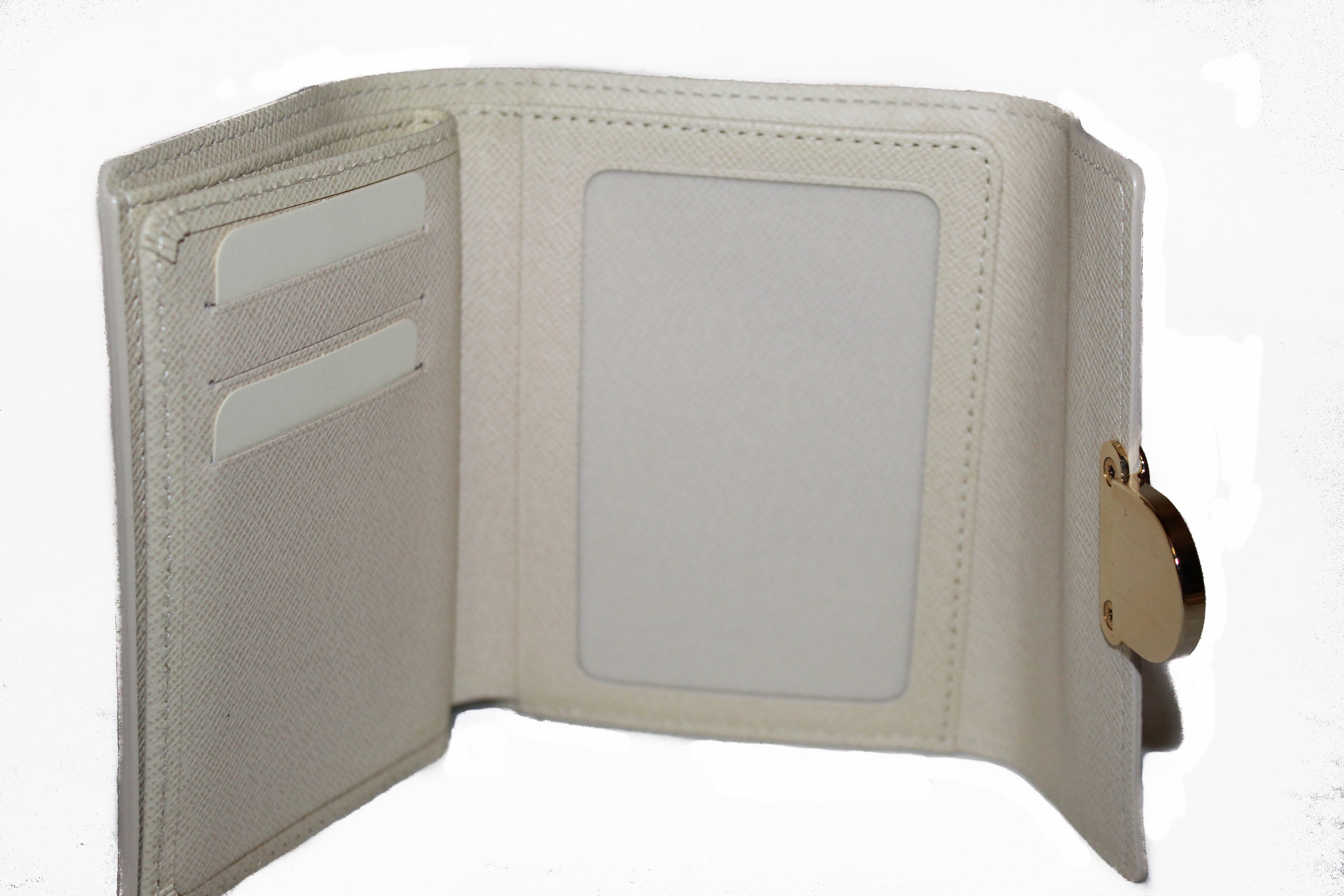 Louis Vuitton Damier Azur Folding Wallet White Pink Preowned Authentic