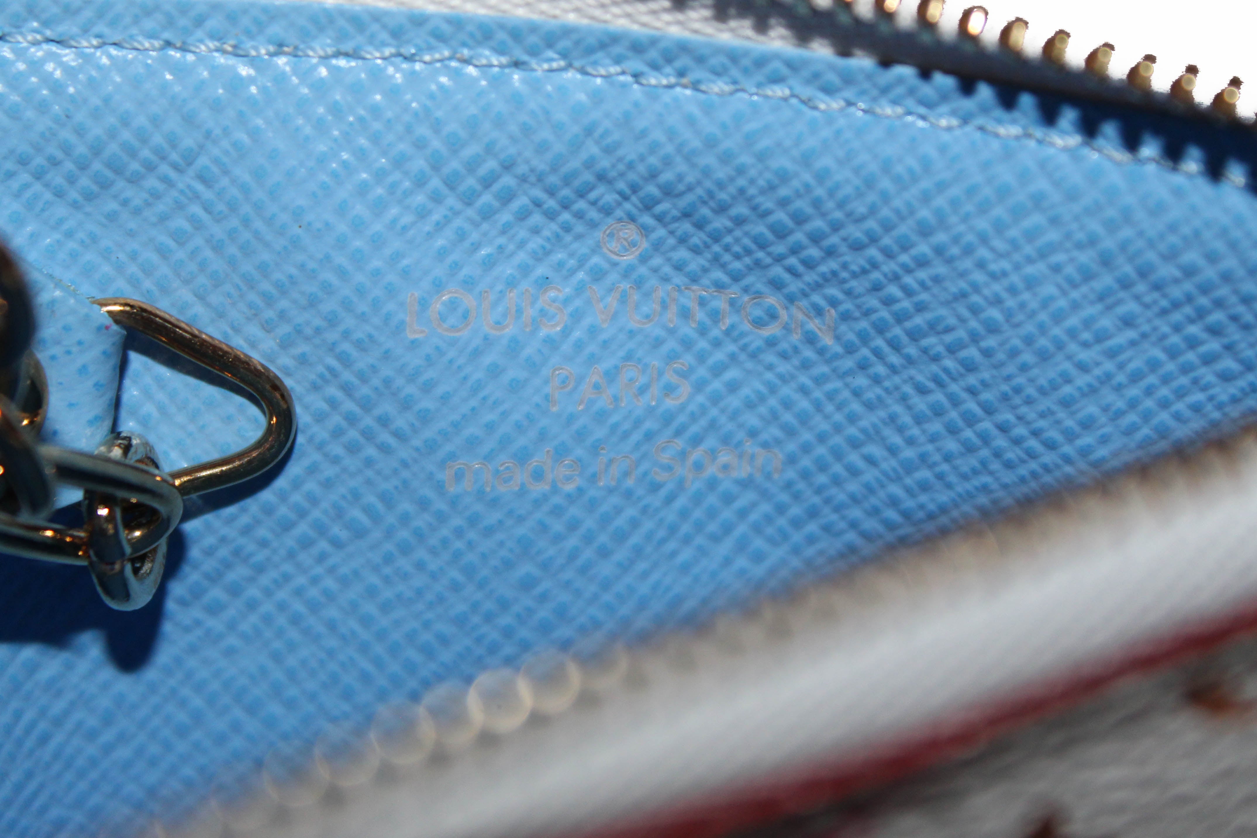 Authentic New Louis Vuitton White Multicolore Pochette Cle Key Coin Pouch Case