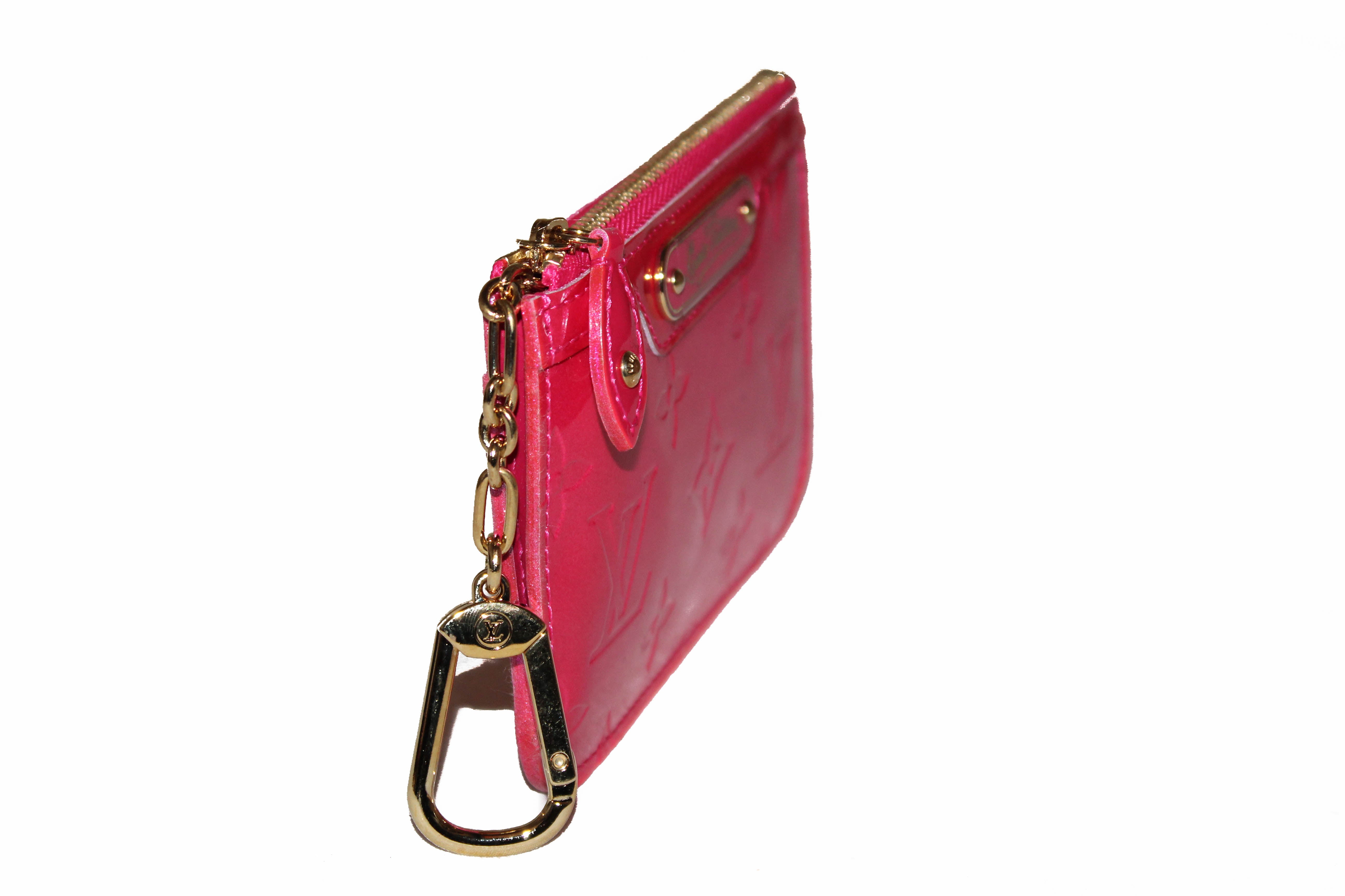 Authentic New Louis Vuitton Pink Vernis Pochette Cle Key Coin Pouch Case