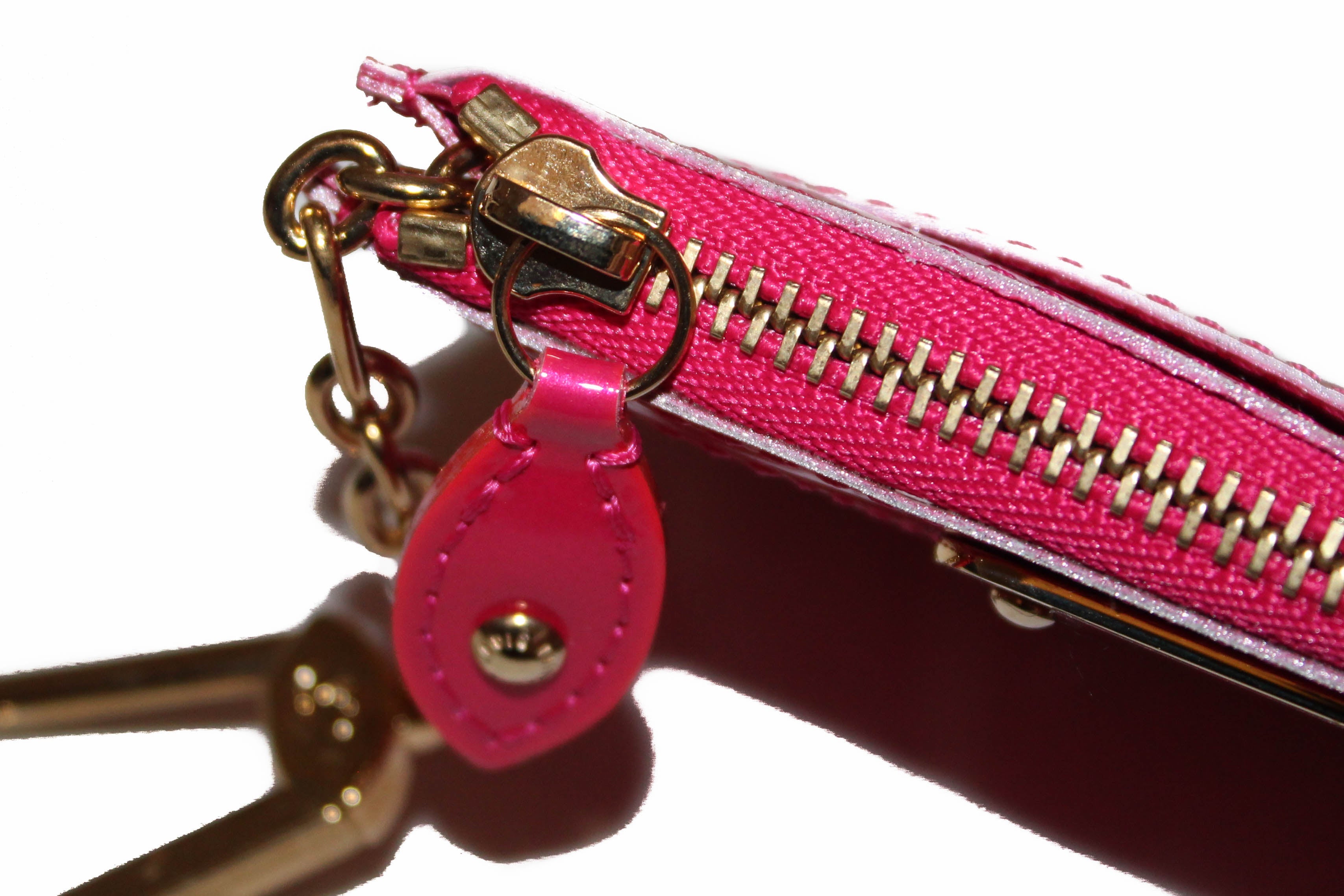 Authentic New Louis Vuitton Pink Vernis Pochette Cle Key Coin