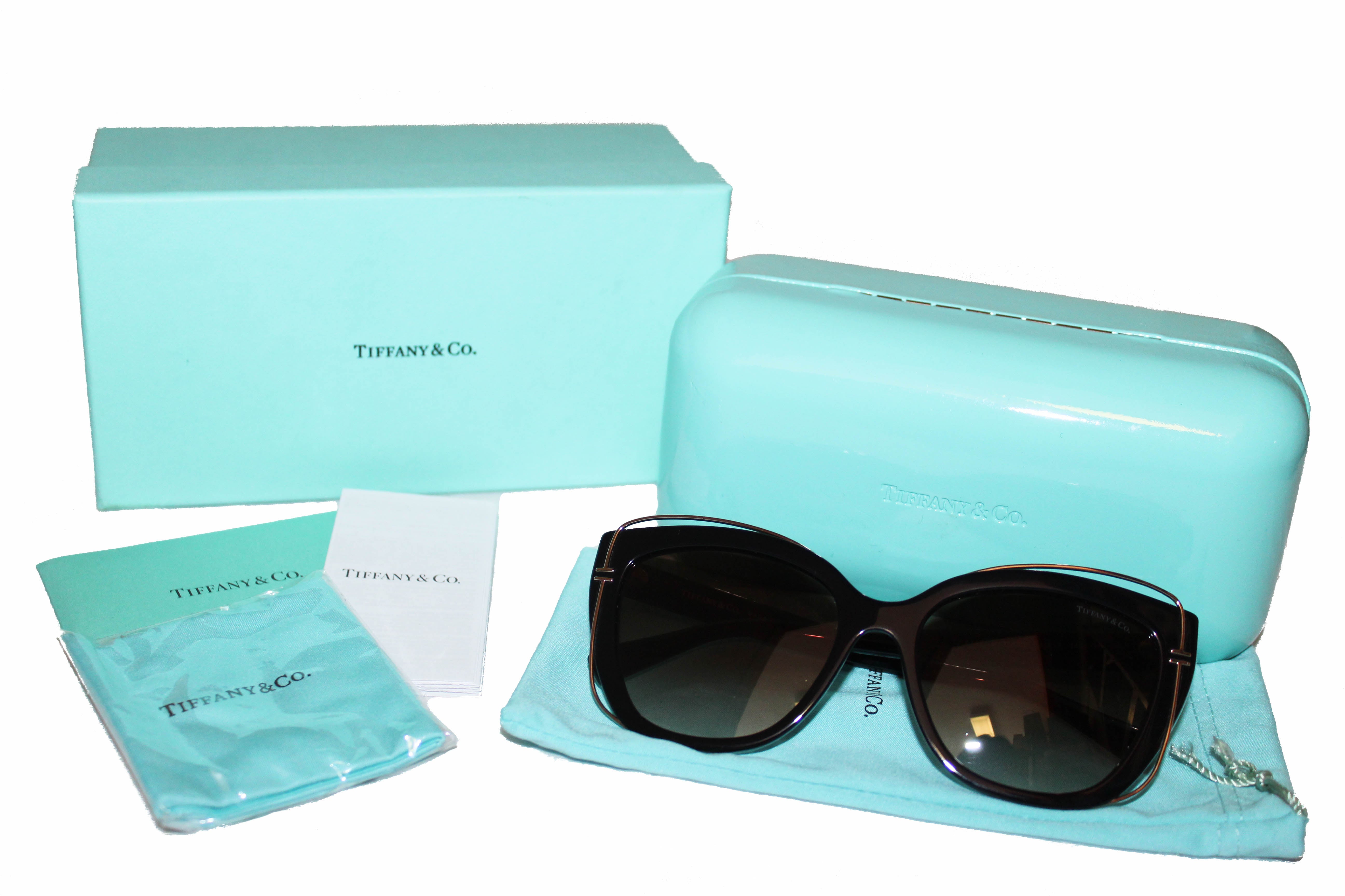 Authentic Tiffany & Co. Black/Brown Sunglasses TF4148