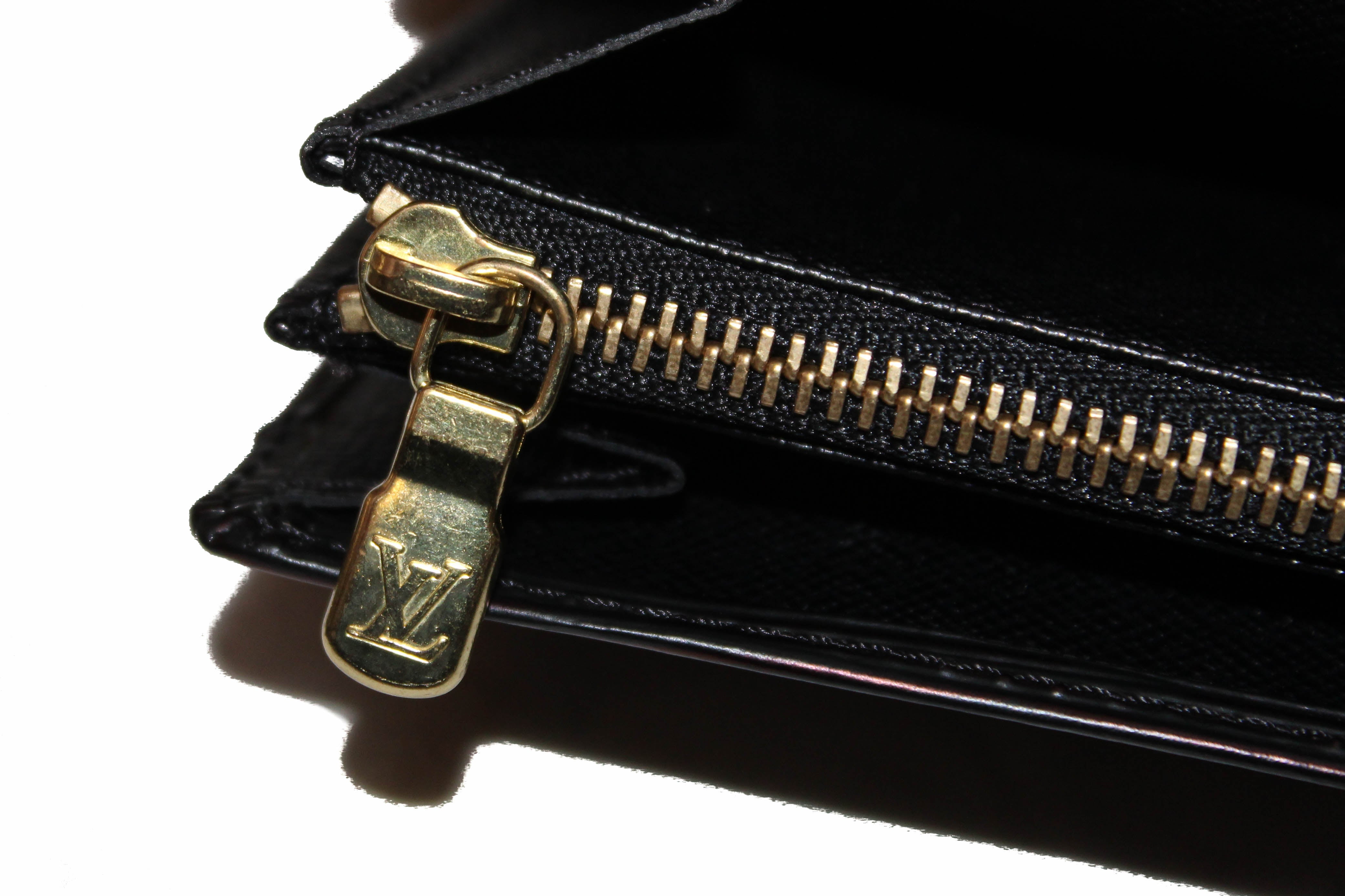 Authentic Louis Vuitton Black Epi Leather Sarah Wallet