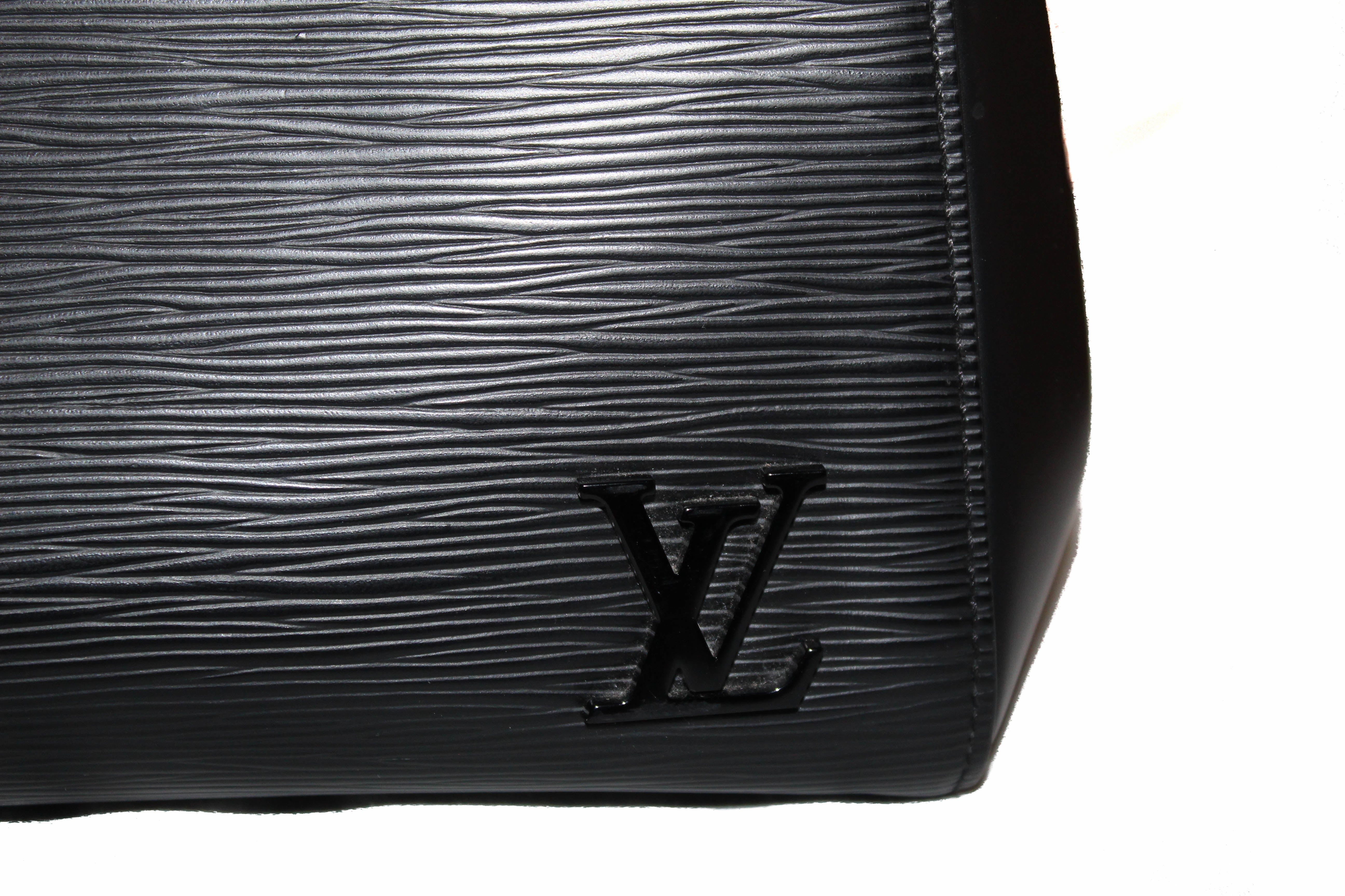 Authentic Louis Vuitton Black Epi Leather Cluny MM Hand/Shoulder Bag