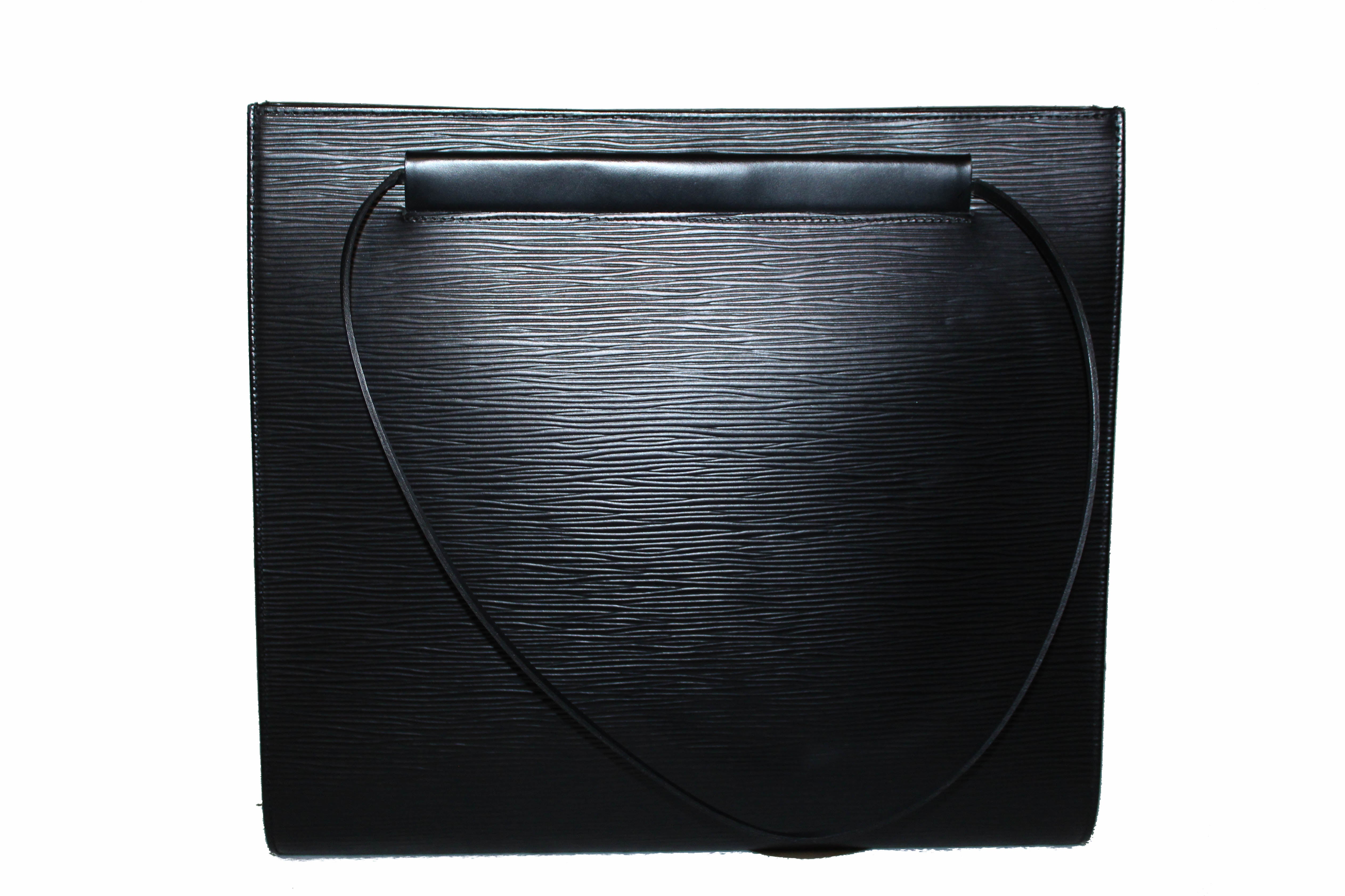 Authentic Louis Vuitton Black Epi Leather Tote Shoulder Bag