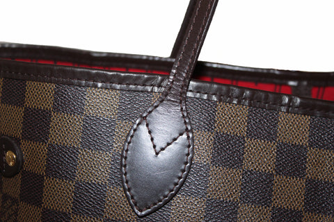 Authentic Louis Vuitton Damier Ebene Neverfull Tote Shoulder Bag