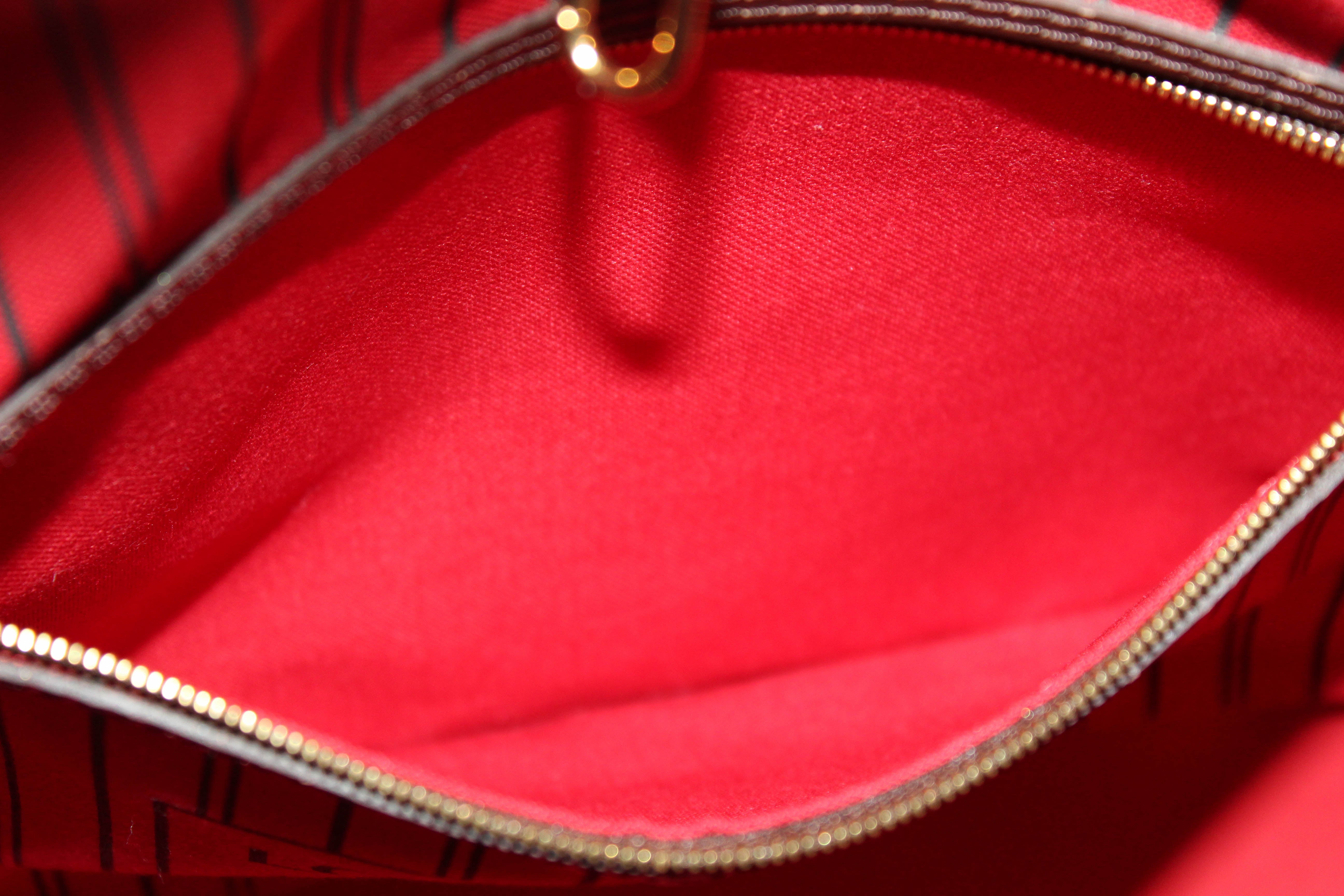 Authentic Louis Vuitton Damier Ebene Canvas Neverfull Tote Shoulder Bag