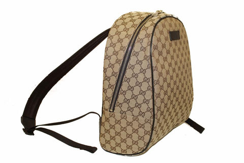 Authentic New Gucci Brown GG Fabric Monogram Canvas Backpack