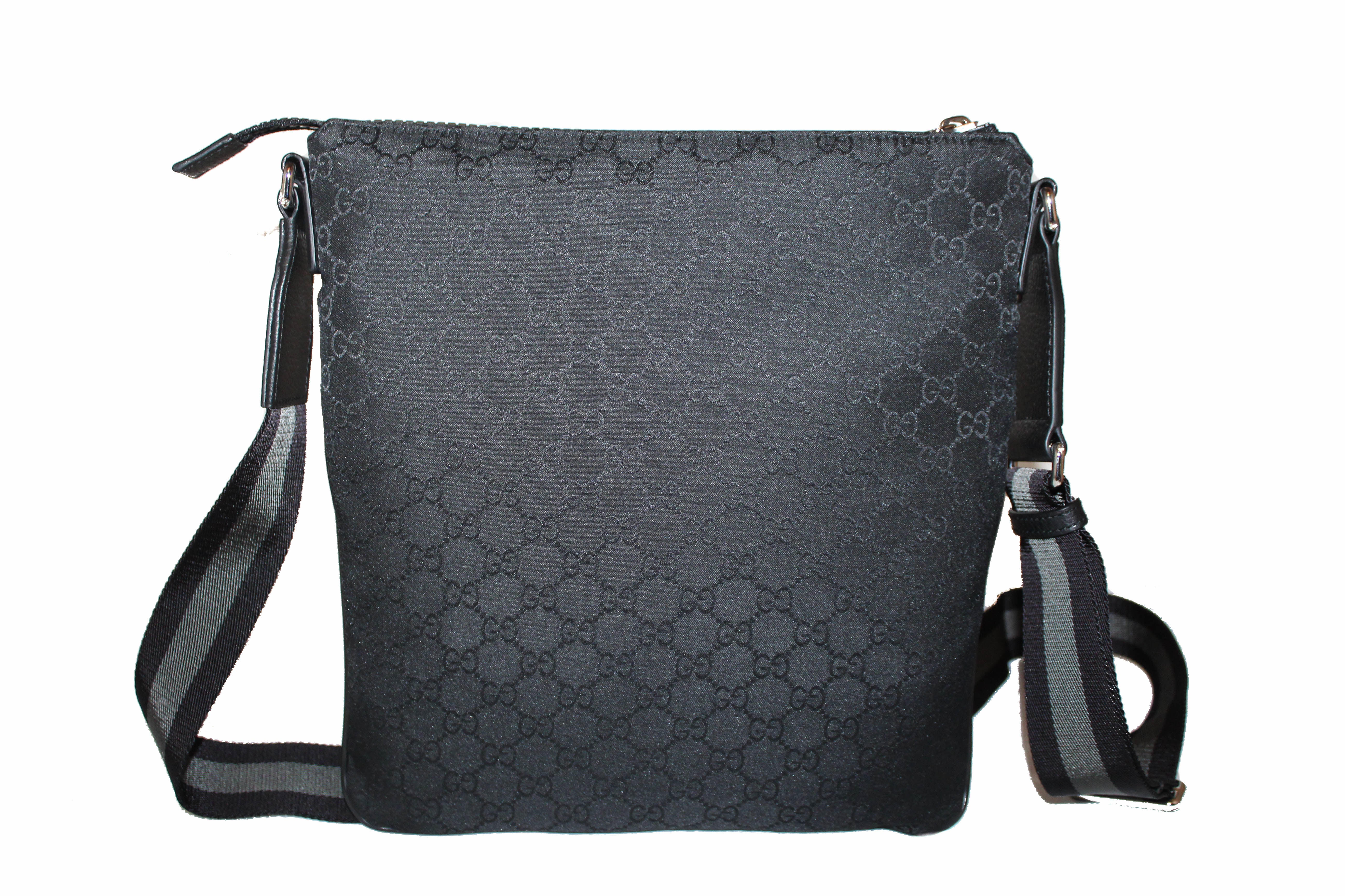 Black GG-monogram canvas cross-body bag, Gucci