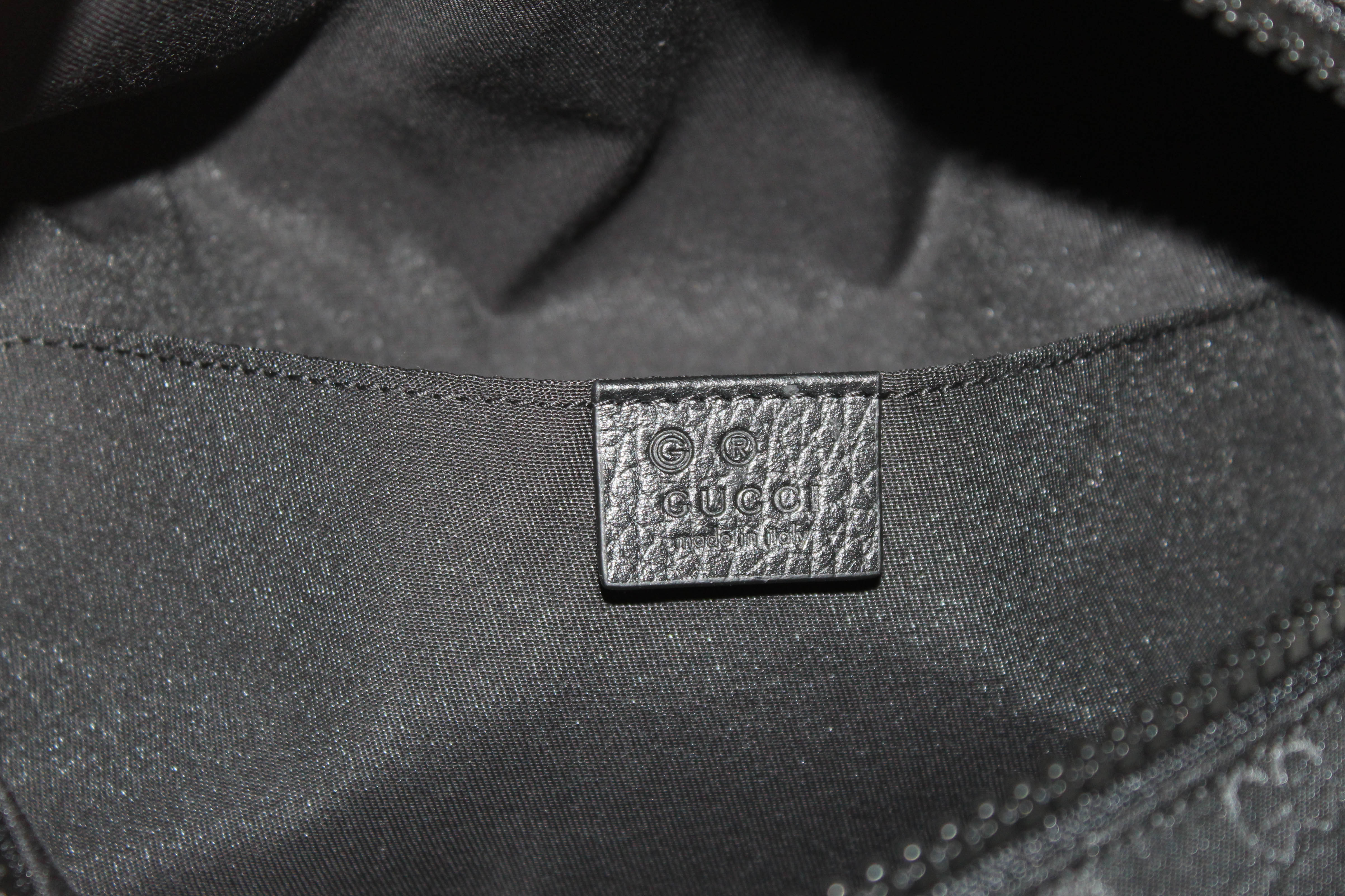 Authentic New Gucci Black Nylon GG Monogram Stripe Strap Belt Waist Ba –  Paris Station Shop