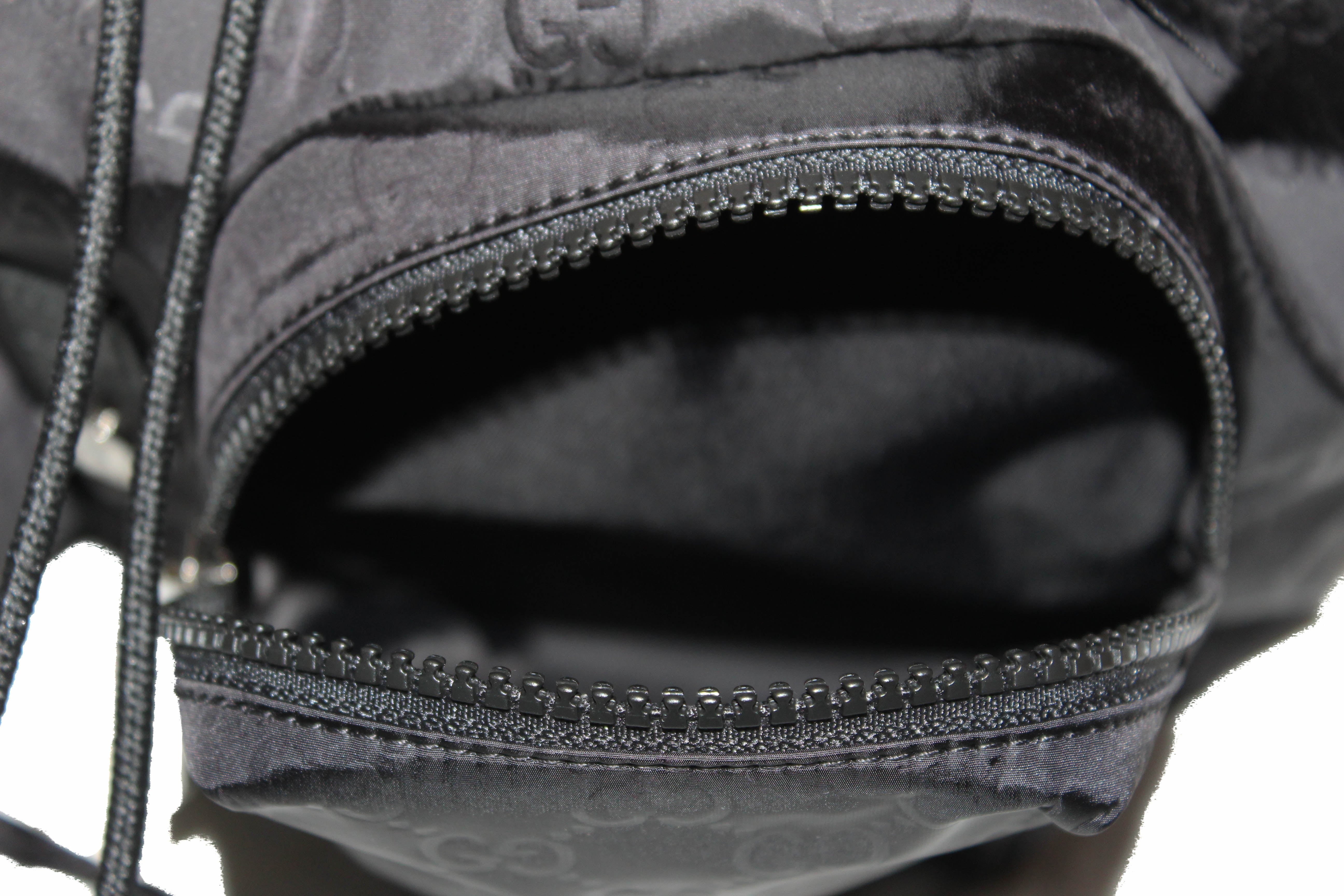 Authentic New Gucci Black Classic GG Monogram Nylon Backpack 510343