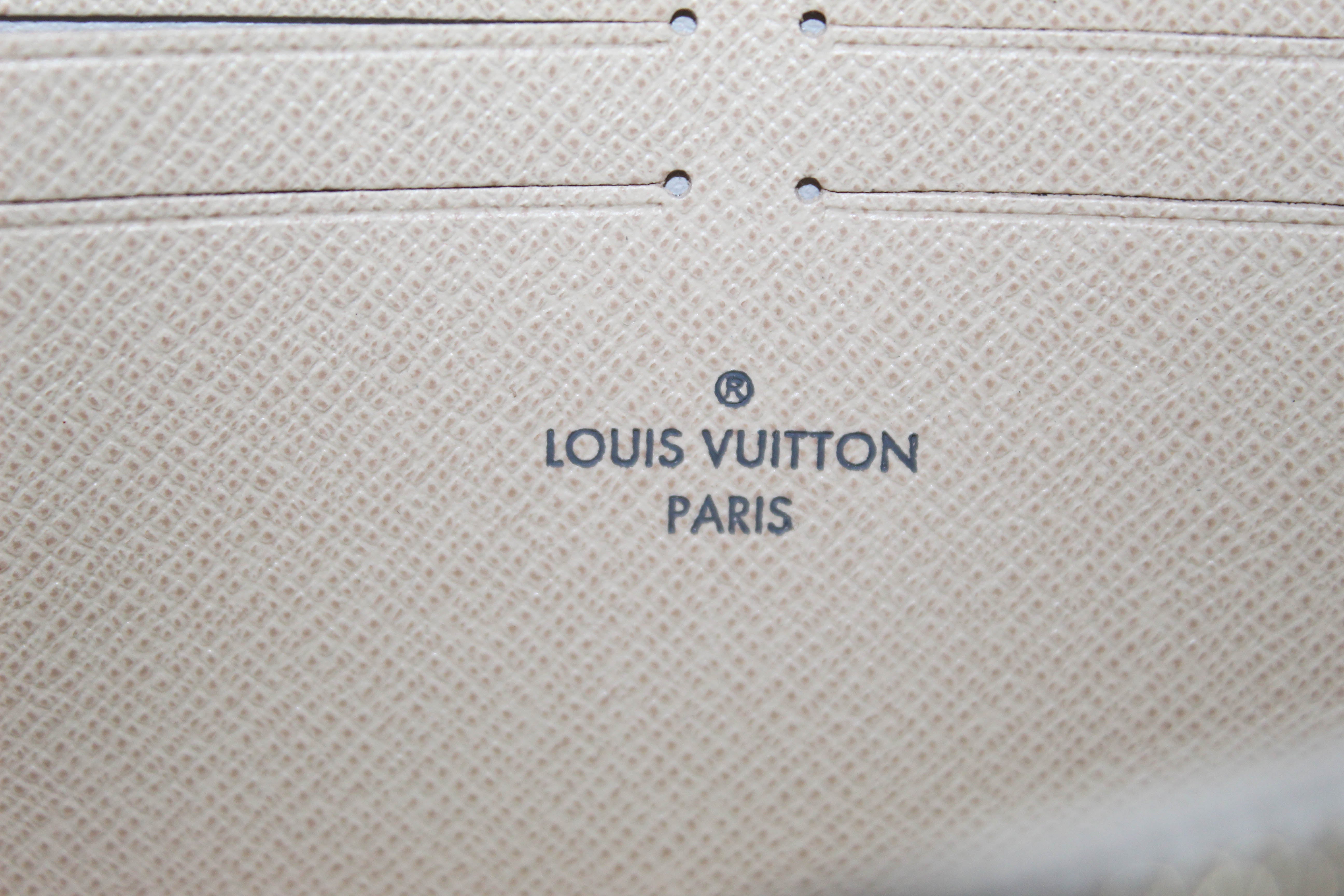 Authentic New Louis Vuitton Damier Azur Canvas Zippy Wallet