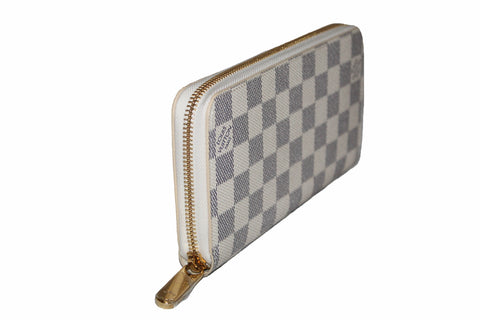 Authentic New Louis Vuitton Damier Azur Canvas Zippy Wallet