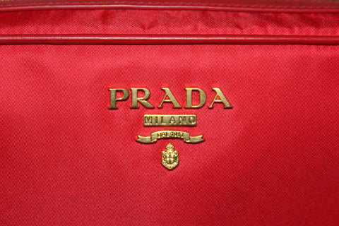 Authentic New Prada Red Nylon Tessuto Messenger Camera Bag 1BH089