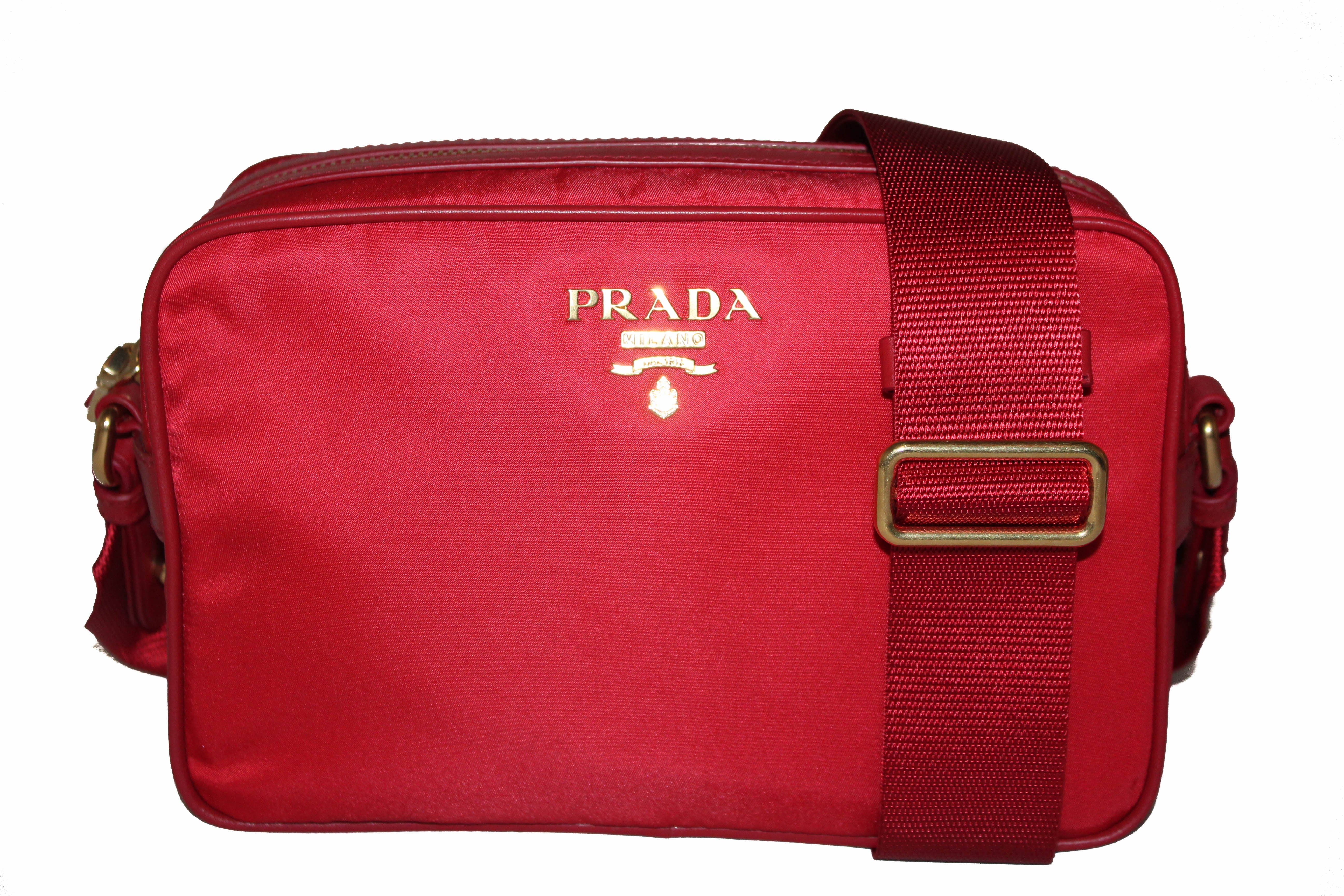 Prada Double Zip Camera Bag Tessuto Mini For Sale at 1stDibs