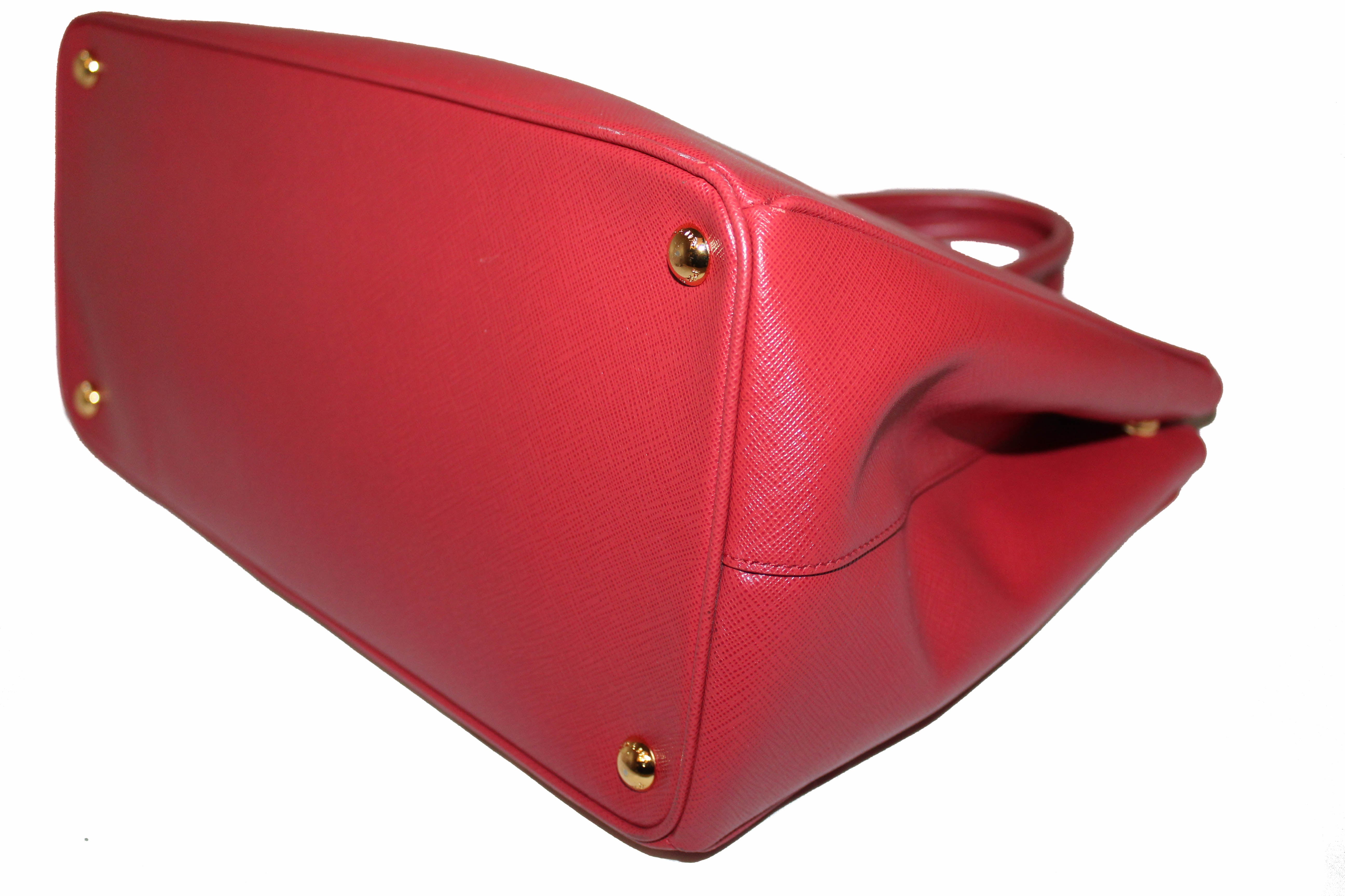 Authentic Prada Fuoco Red Saffiano Lux Leather Large Tote Bag BN1844