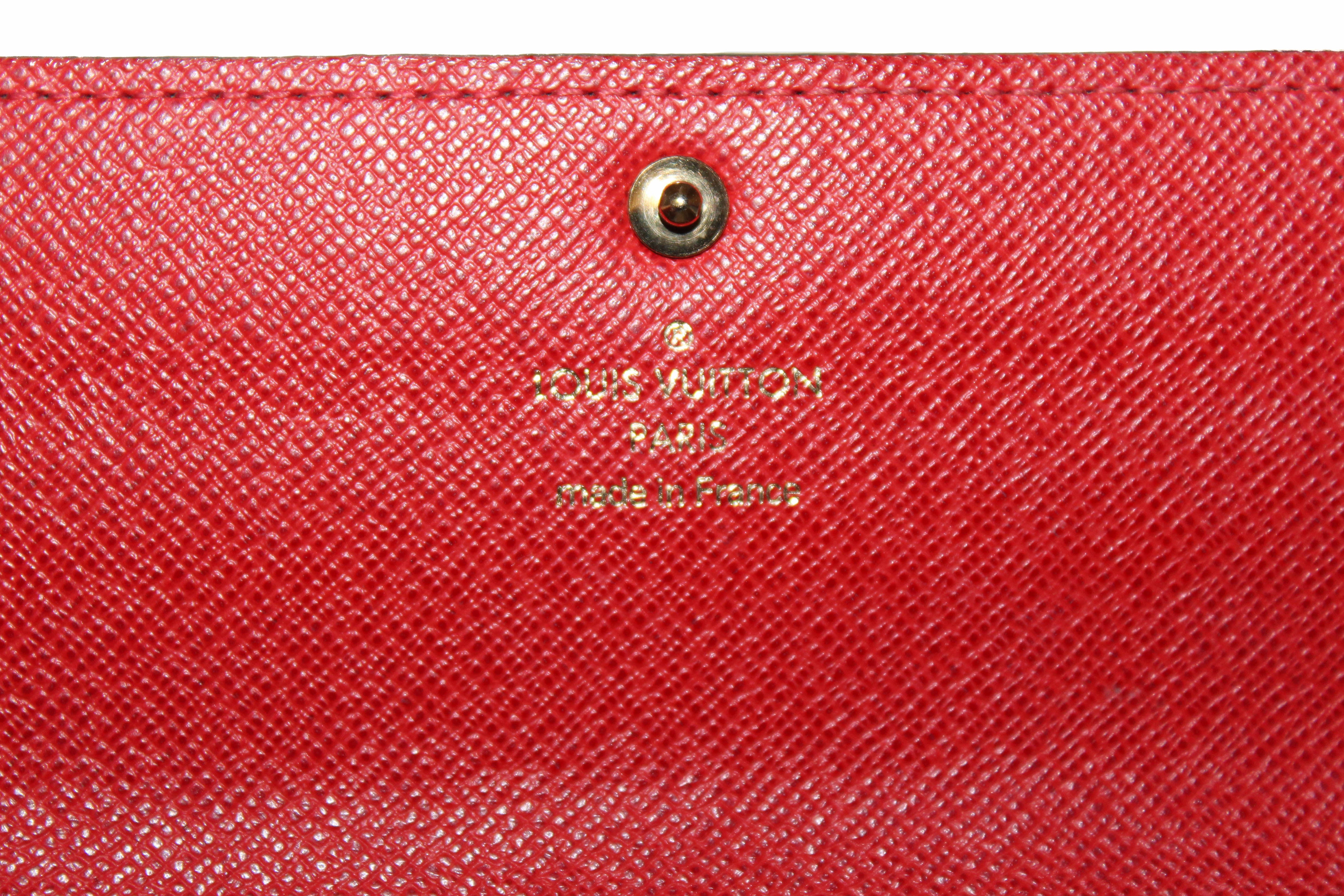 Auth Louis Vuitton Wallet Portefeuille Sala M62234 Brown Red Monogram F/S