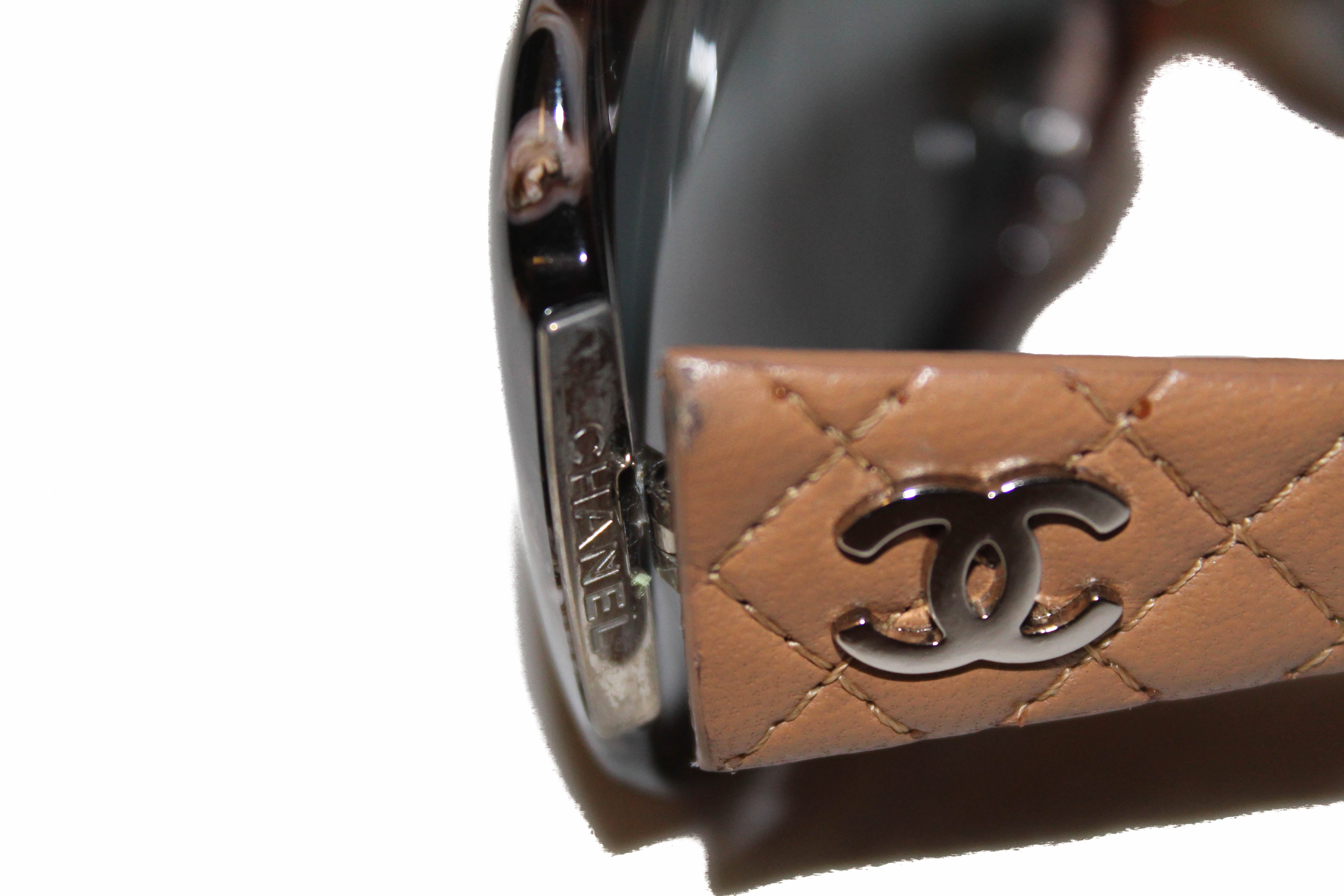 Authentic Chanel Beige Quilted Leather Sunglasses 5116-Q – Paris