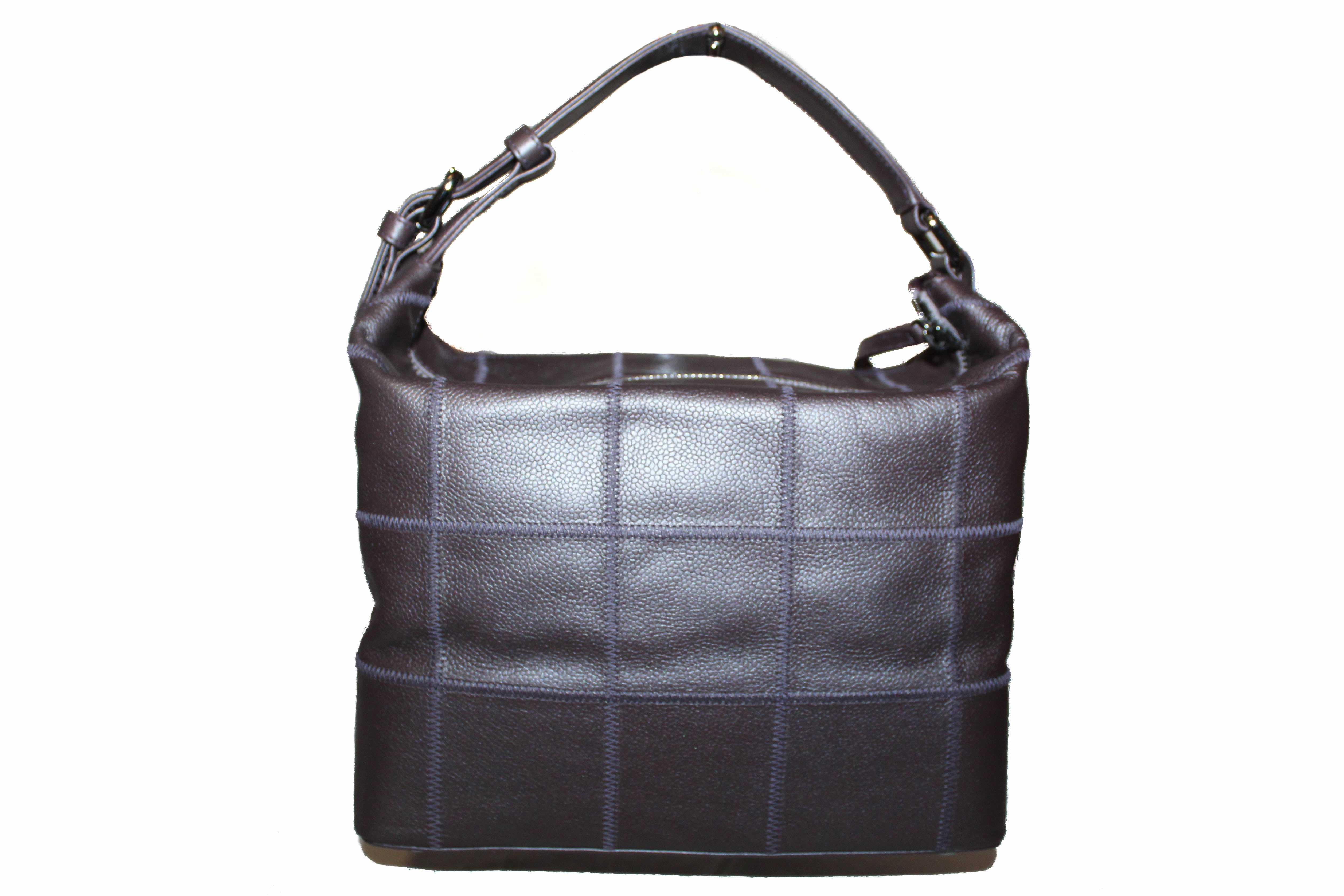 Authentic New Chanel Purple Caviar Leather Large Square Stitch Handbag