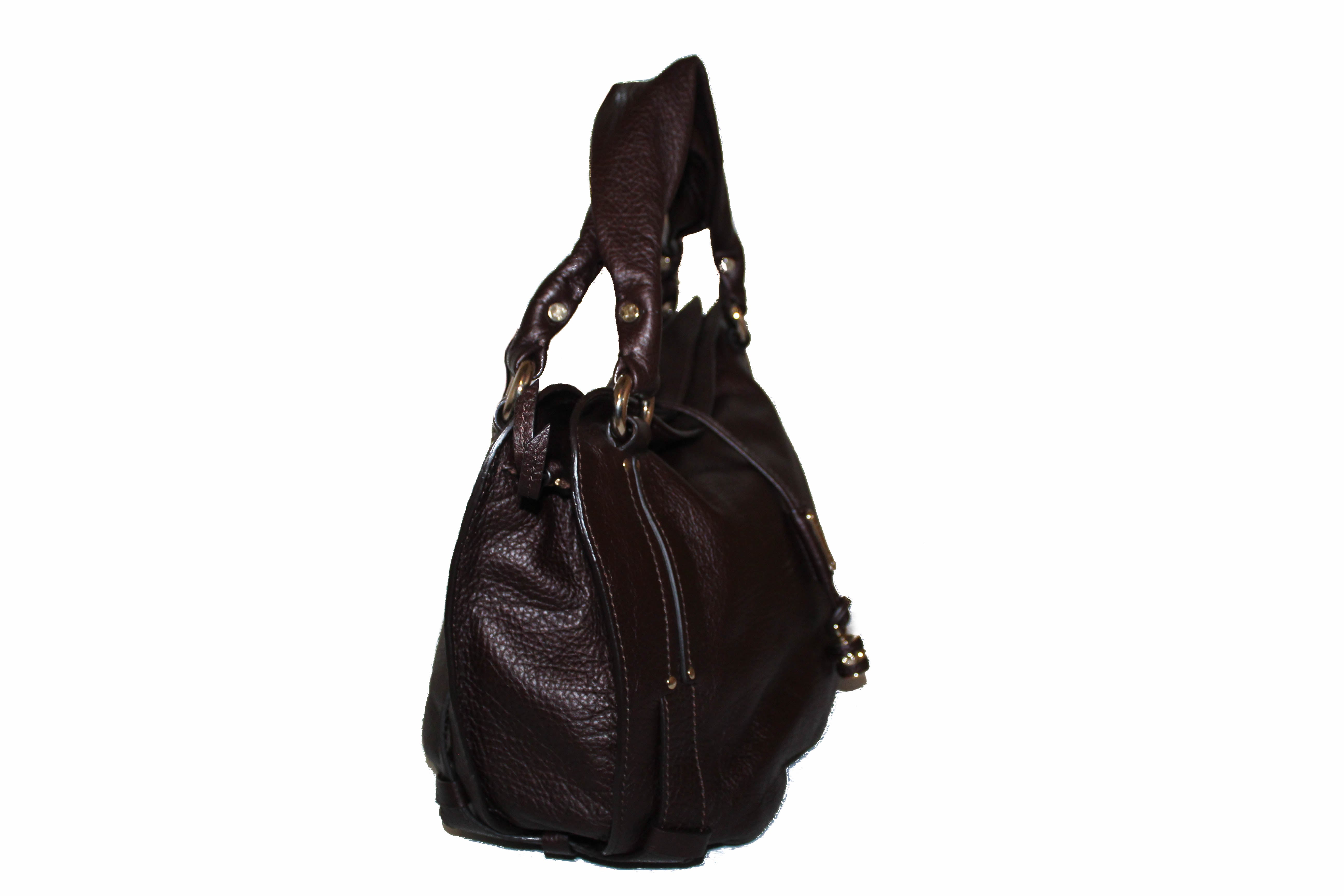 Authentic Celine black patent leather shoulder tote bag