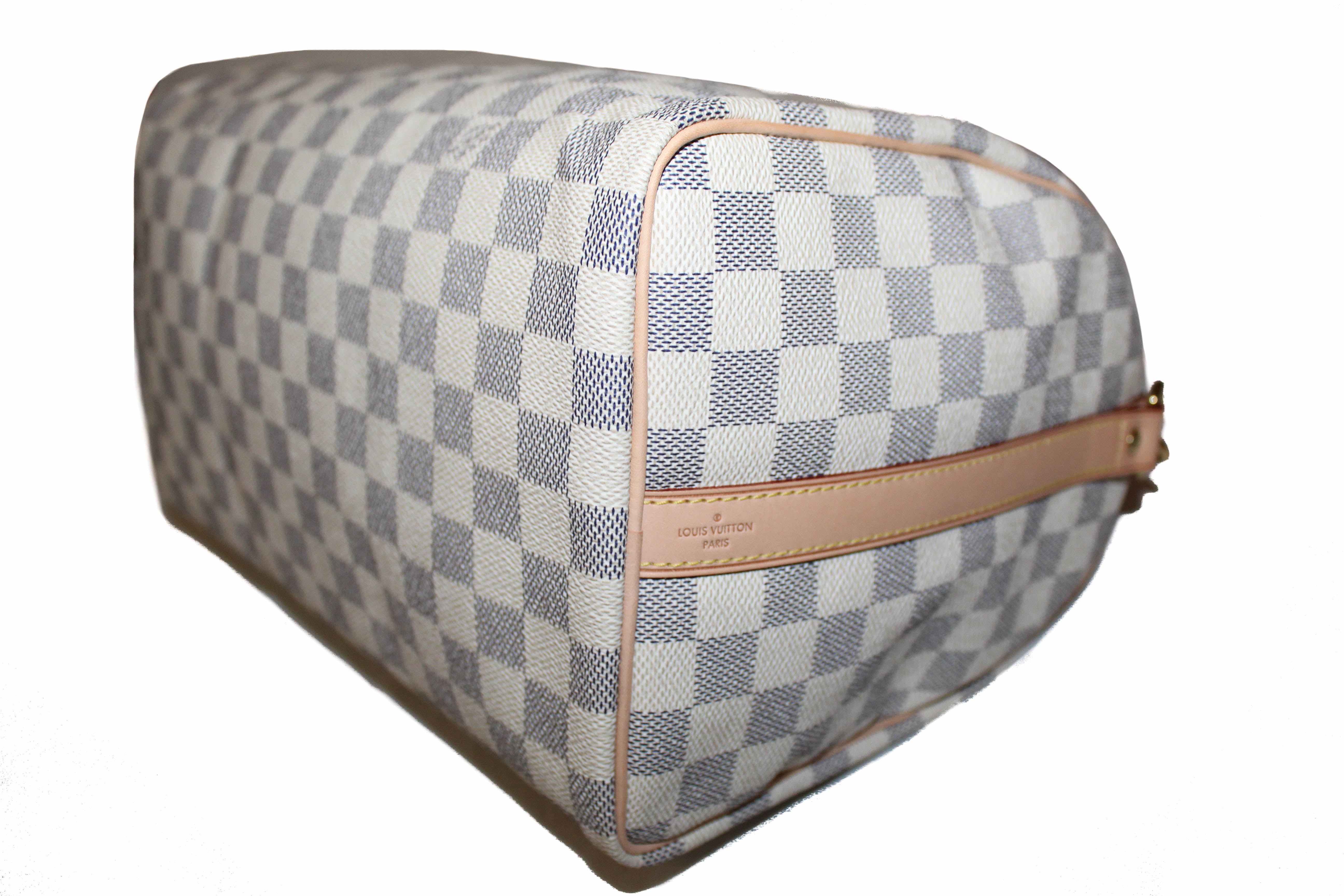 Authentic Louis Vuitton Damier Azur Canvas Speedy 30 Bandouliere Handbag/Shoulder/Messenger Bag