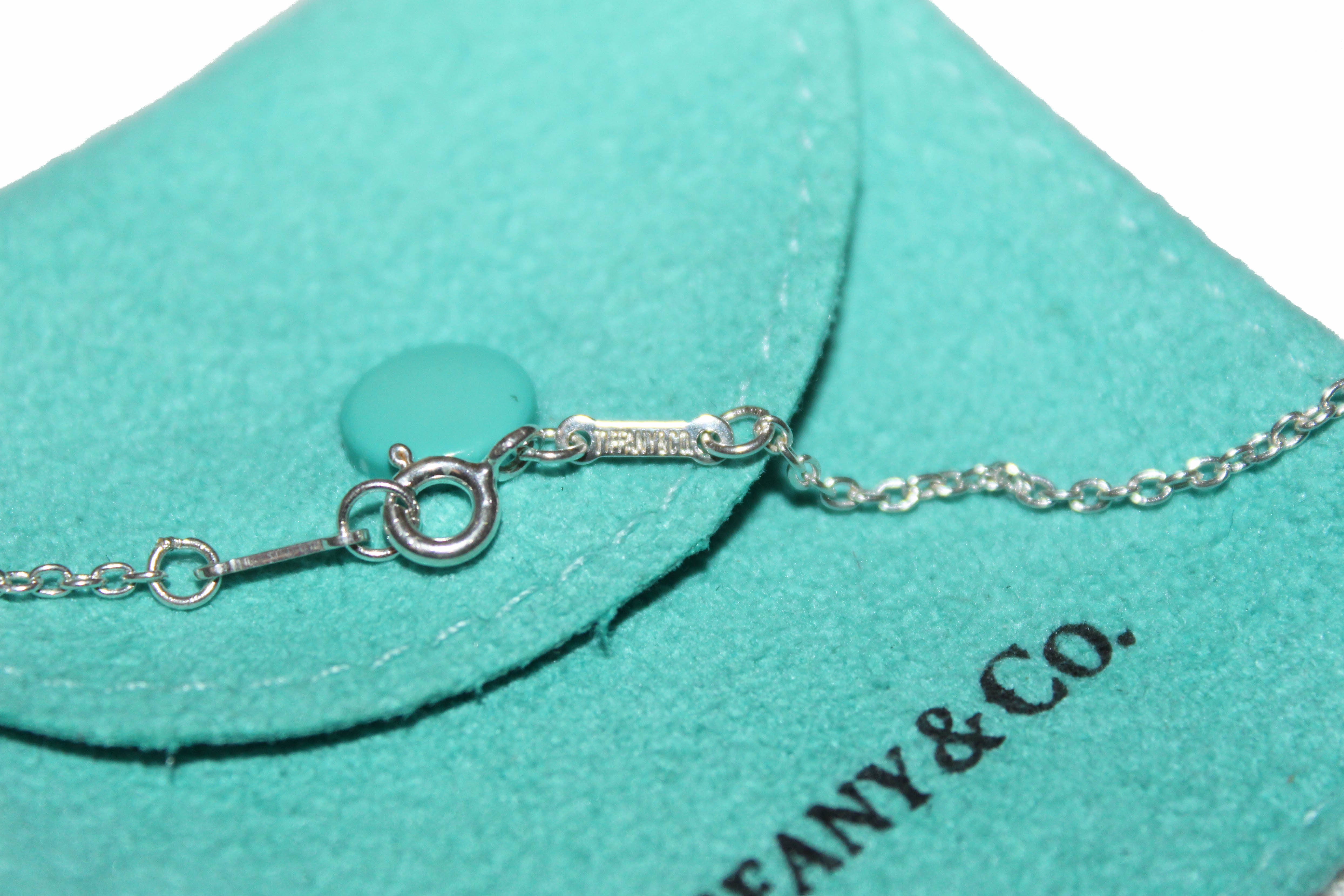 Authentic Tiffany & Co. Sterling Silver Five Open Hearts Station Necklace