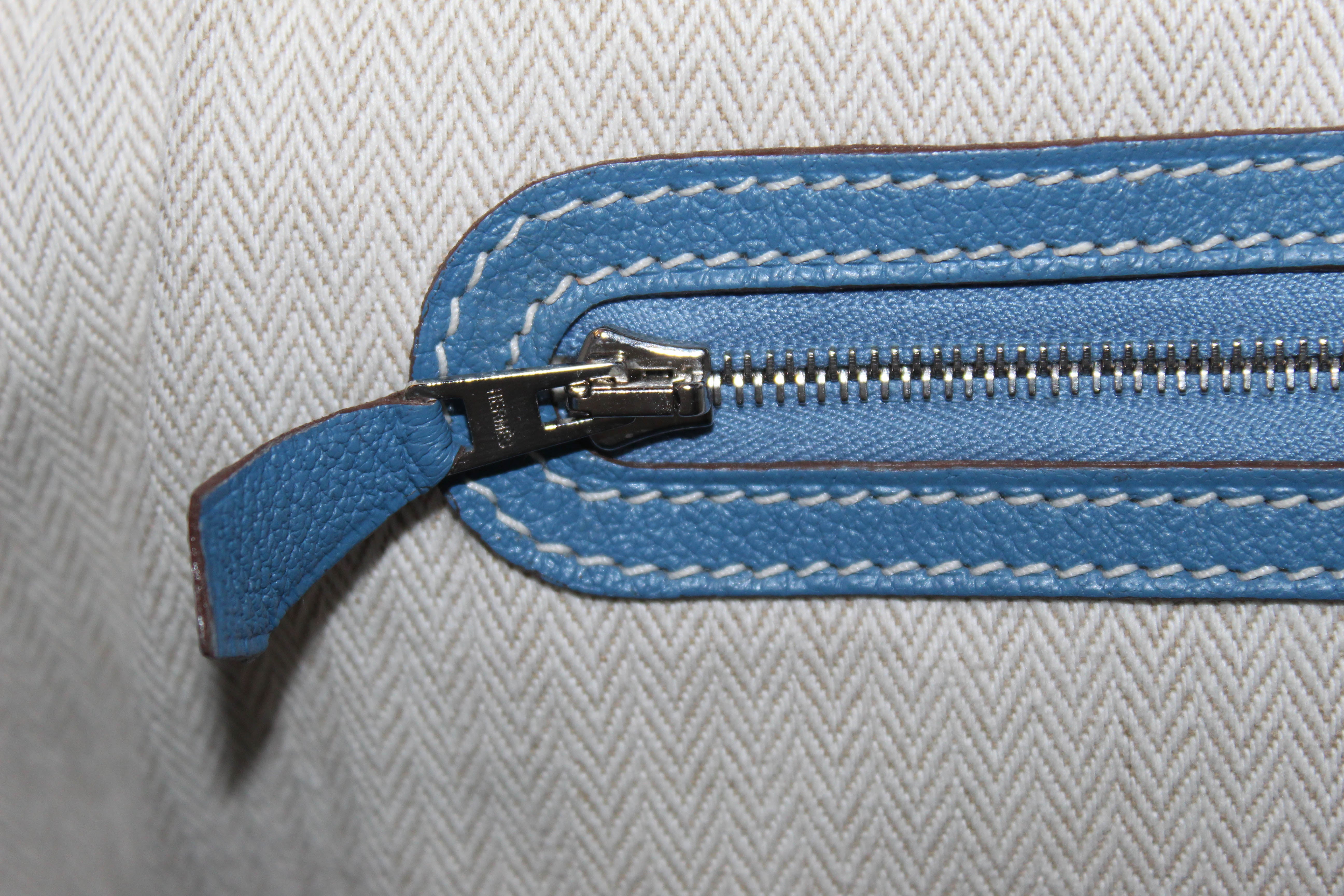 Hermès Garden Party Bleu Atoll Clemence Handbag