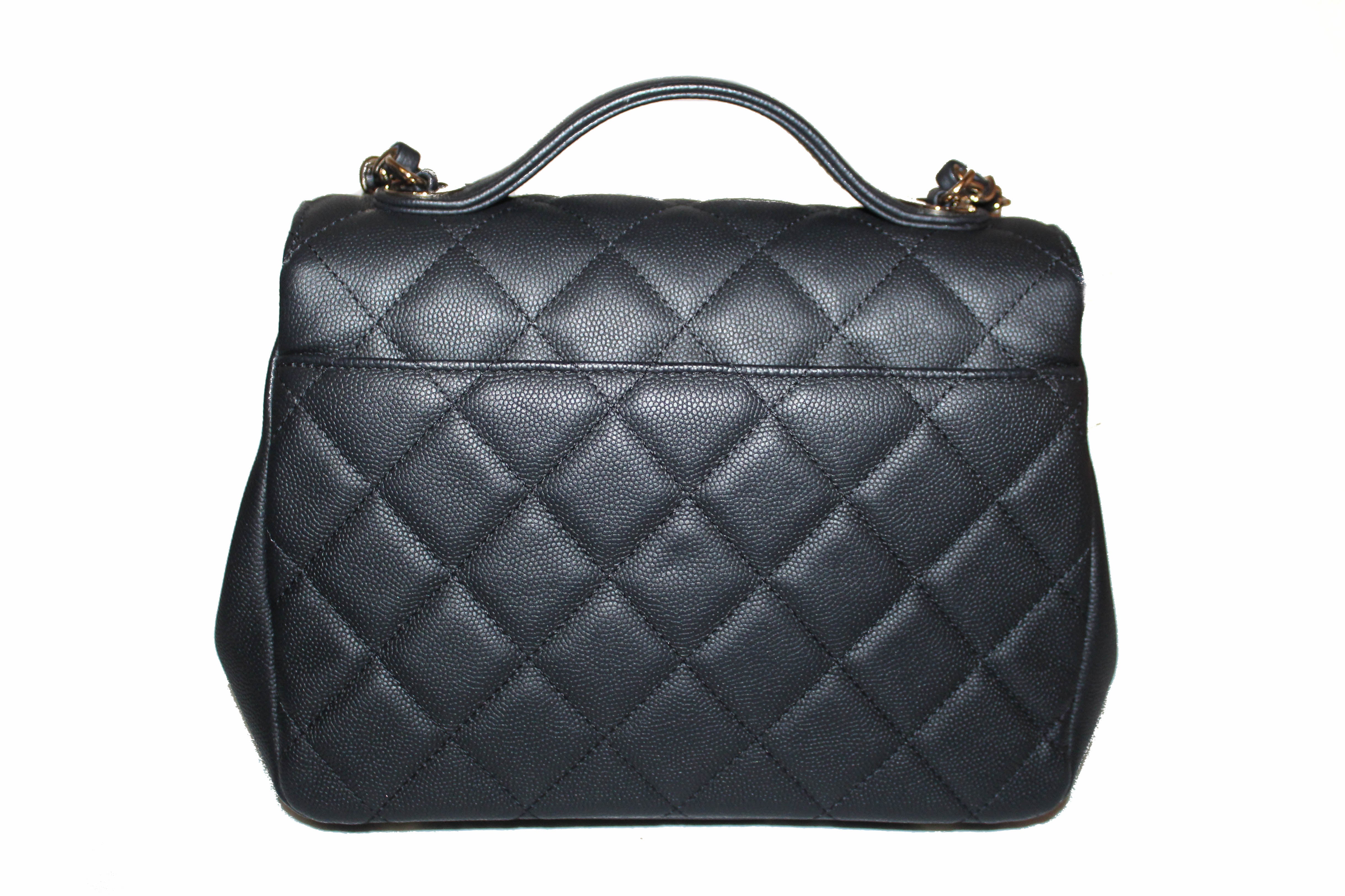 Chanel Black Quilted Caviar Leather Large Business Affinity Flap Bag Chanel