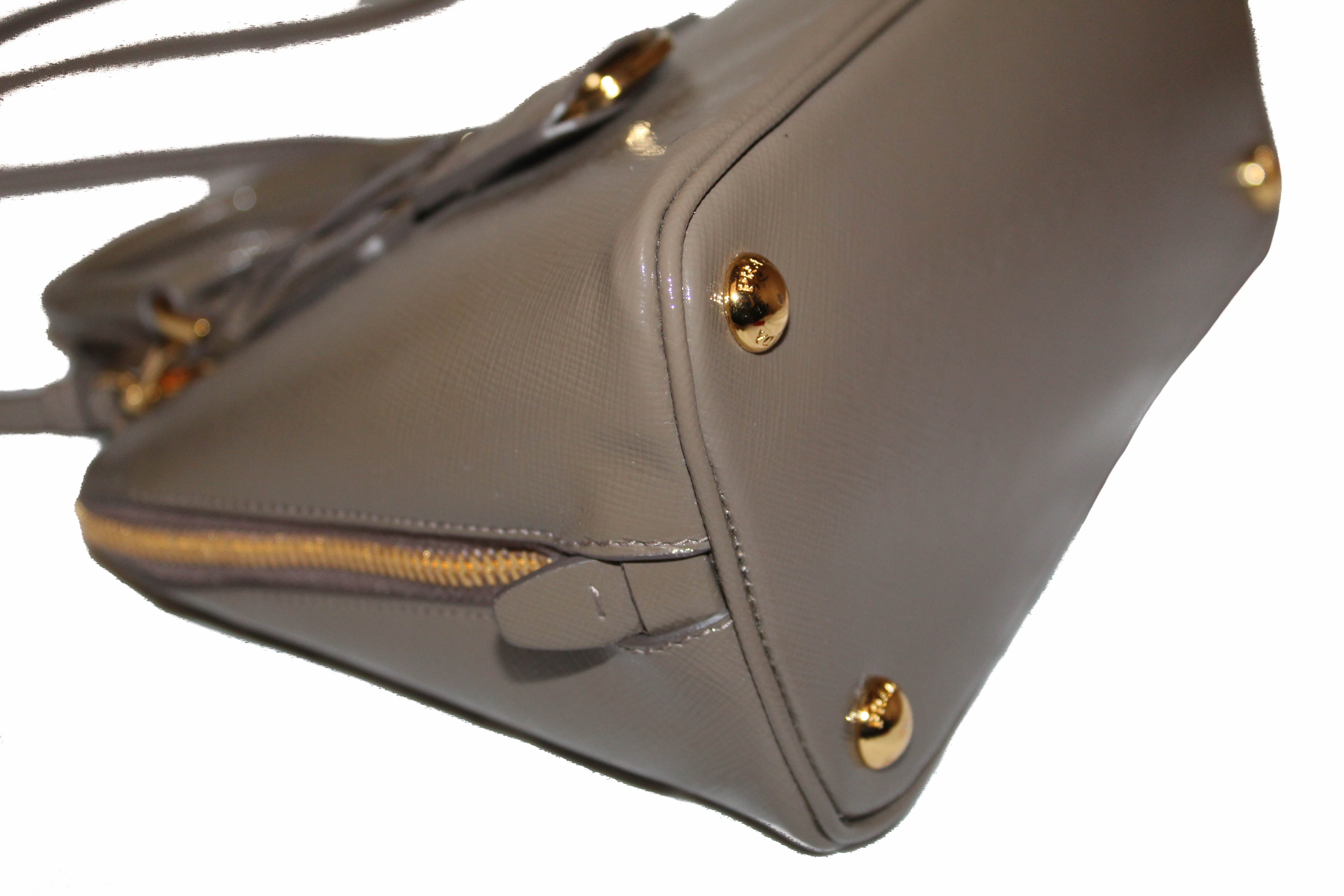 Prada Black Saffiano Vernice Leather Promenade Bag BL0847 - Yoogi's Closet