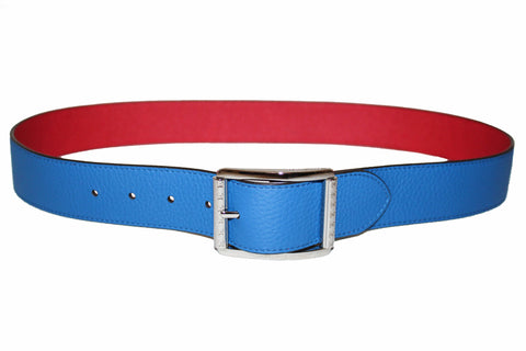 Authentic Louis Vuitton Reverso 40MM Red/Blue Taurillon Leather Reversible Belt