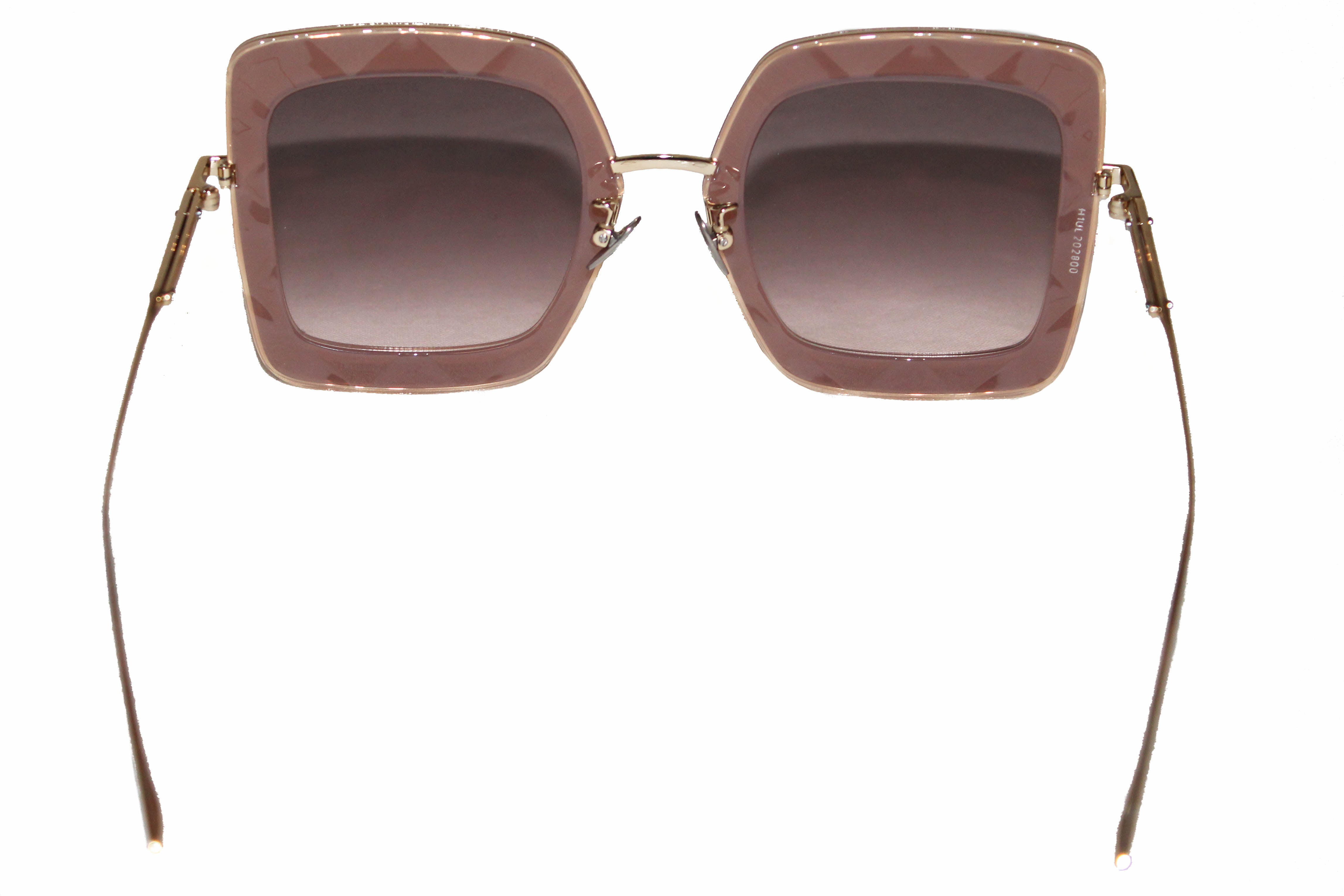 Authentic New Bottega Veneta Gold/Pink Frame Squared Sunglasses BV0209S