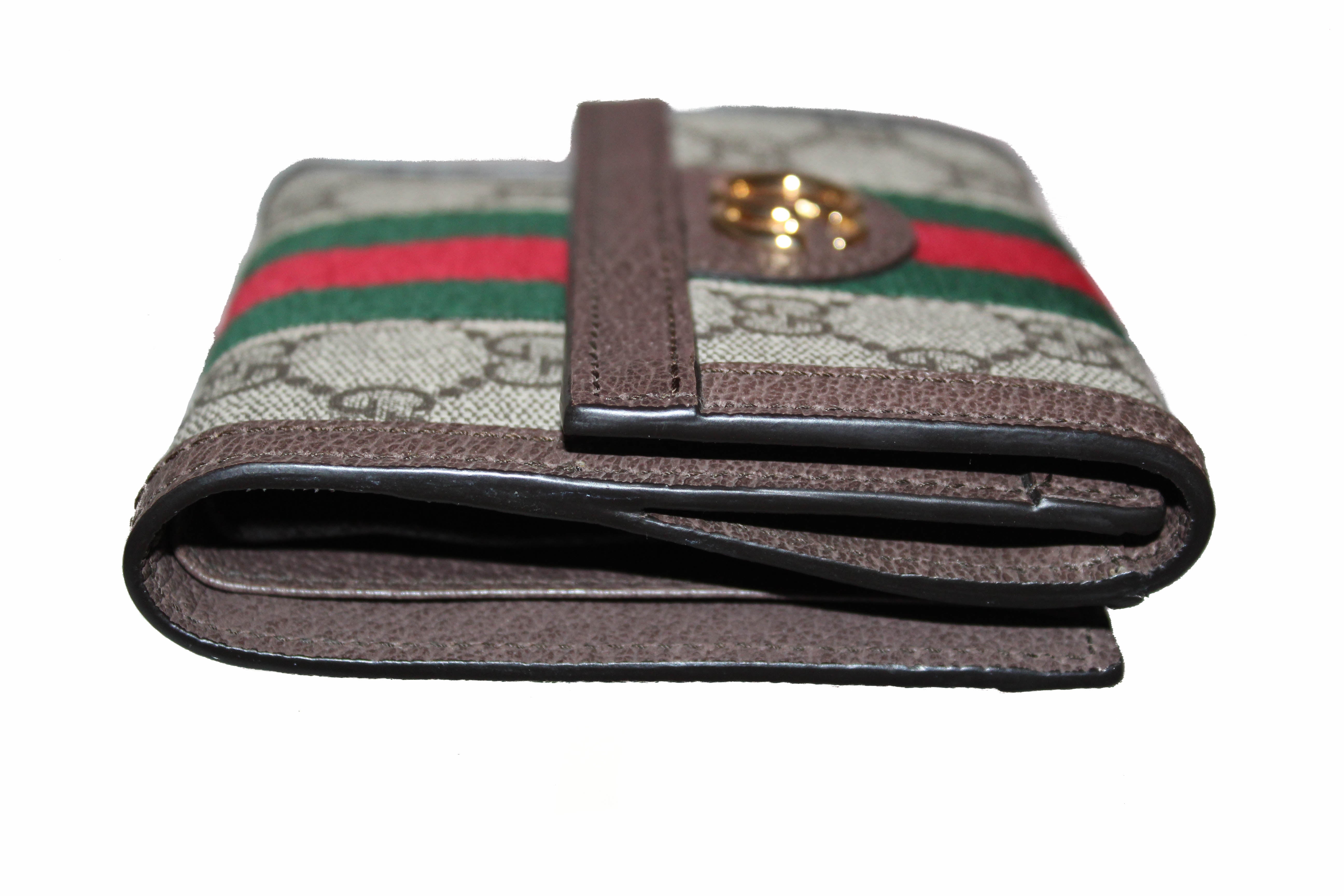 Authentic New Gucci Ophidia GG French Flap Wallet